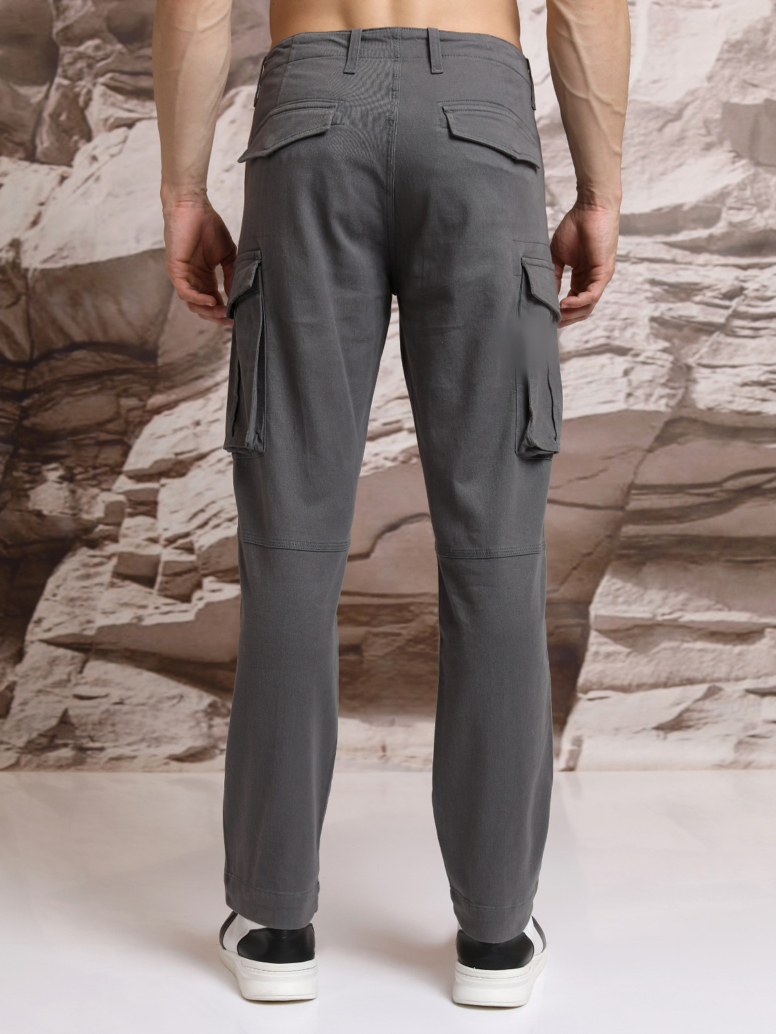 Image of HIGHLANDER Regular Fit Men Grey Trousers