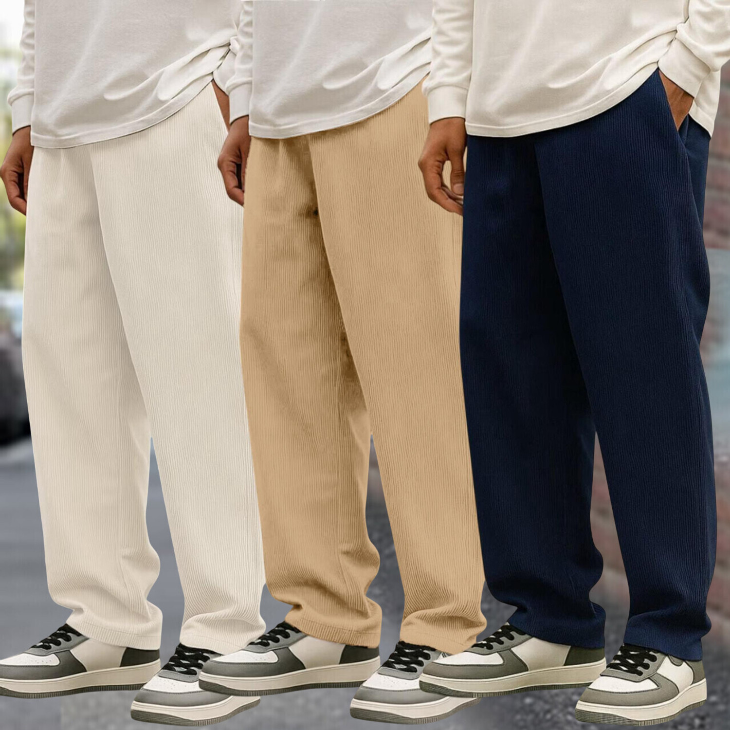 Image of METRONAUT Relaxed Men Multicolor Trousers