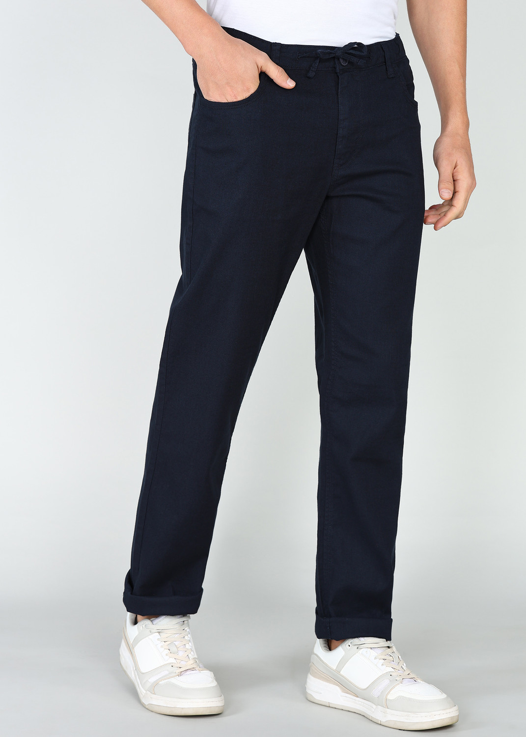 Image of INTEGRITI Slim Fit Men Dark Blue Trousers