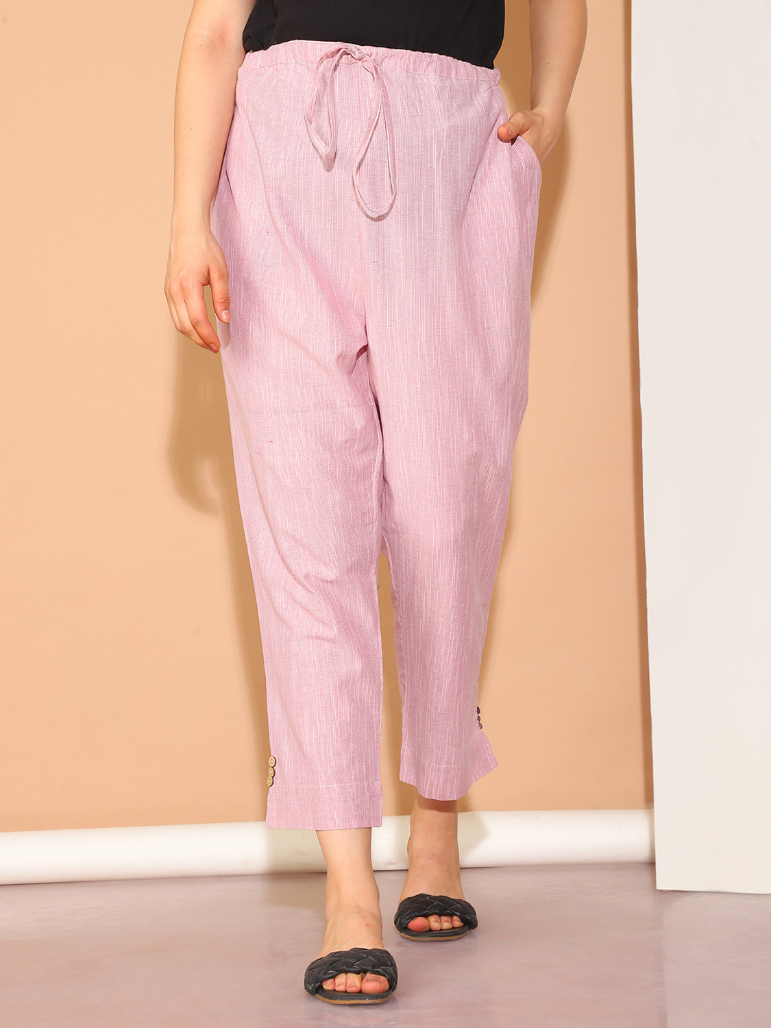 Image of Moms Maternity Comfort Fit Women Pink Trousers