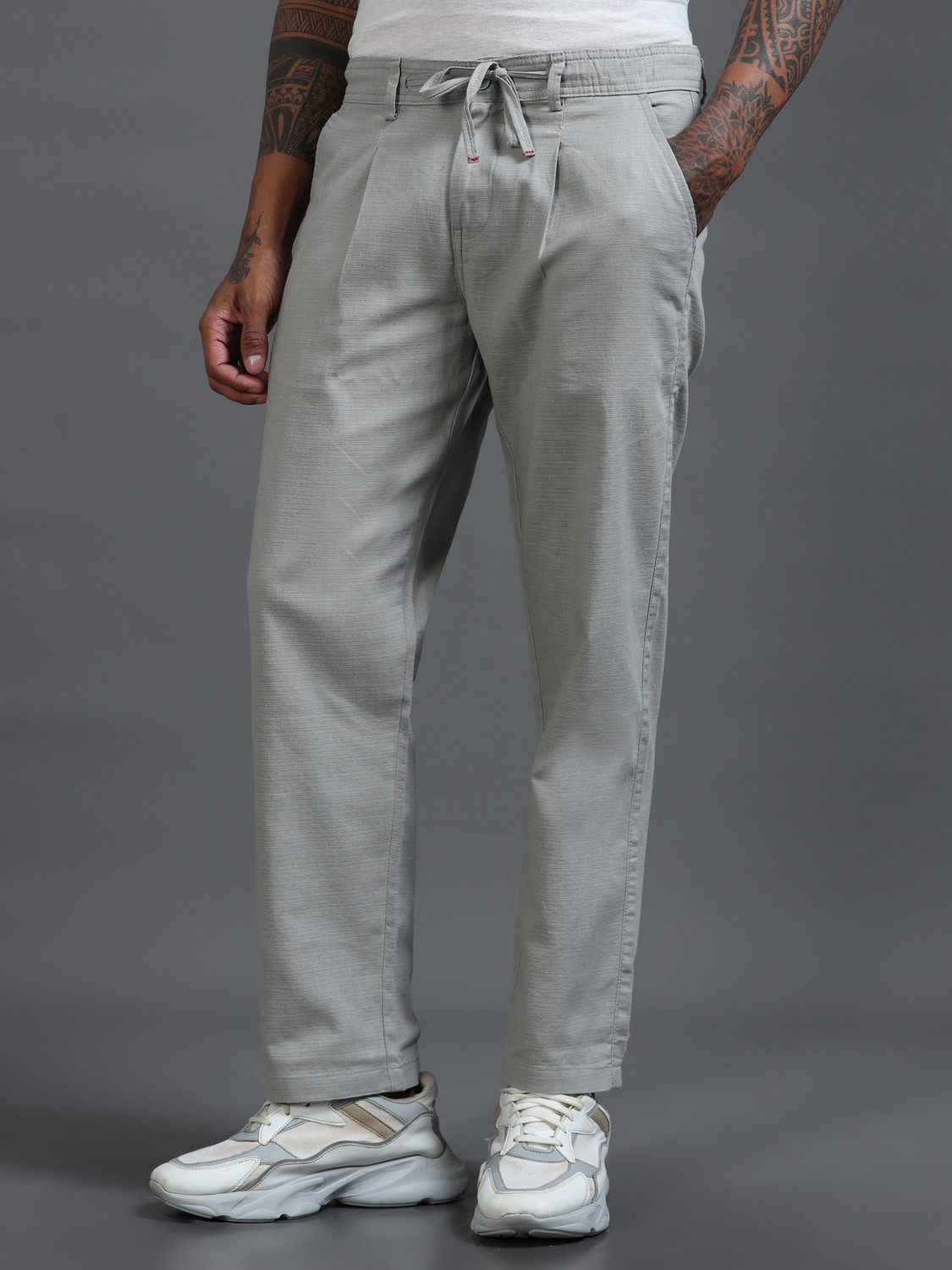 Image of Roadster Relaxed Men Silver Trousers