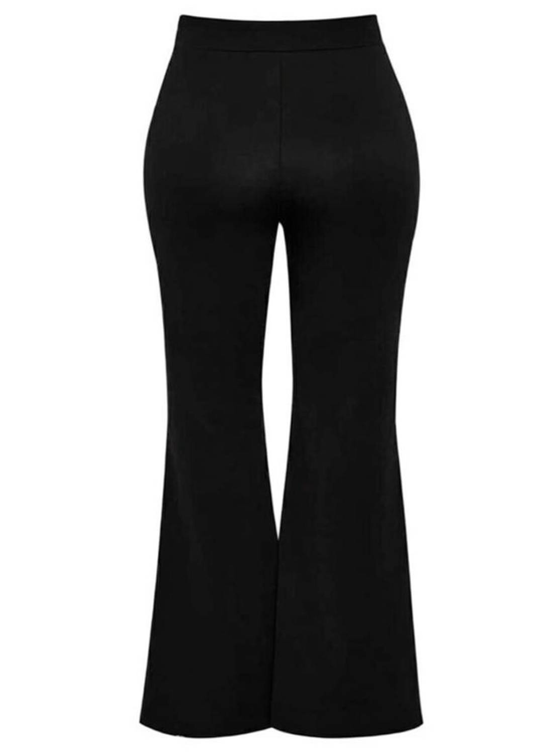 Broadstar Flared Women Black Trousers