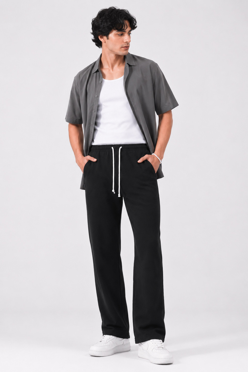 Image of METRONAUT Loose Fit Men Black Trousers