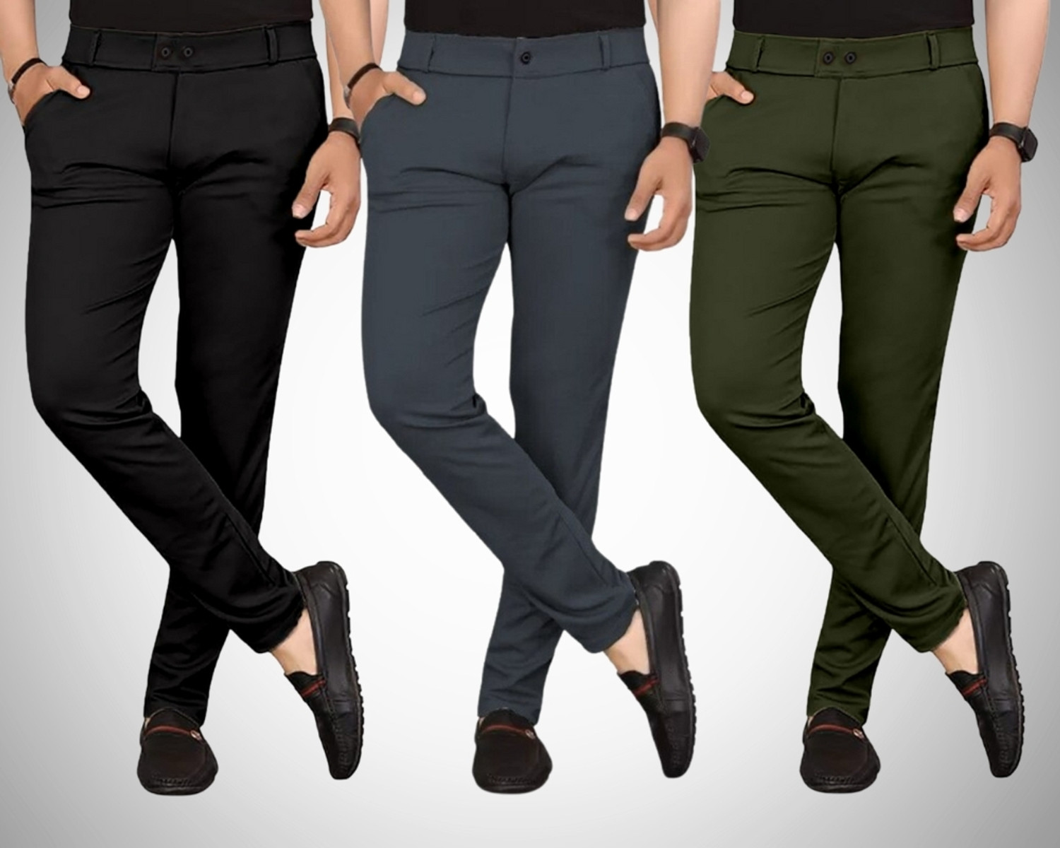Image of Chartou Regular Fit Men Multicolor Trousers