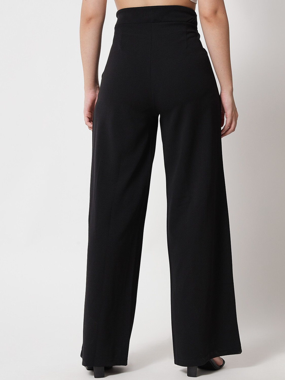 Image of KOTTY Regular Fit Women Black Trousers