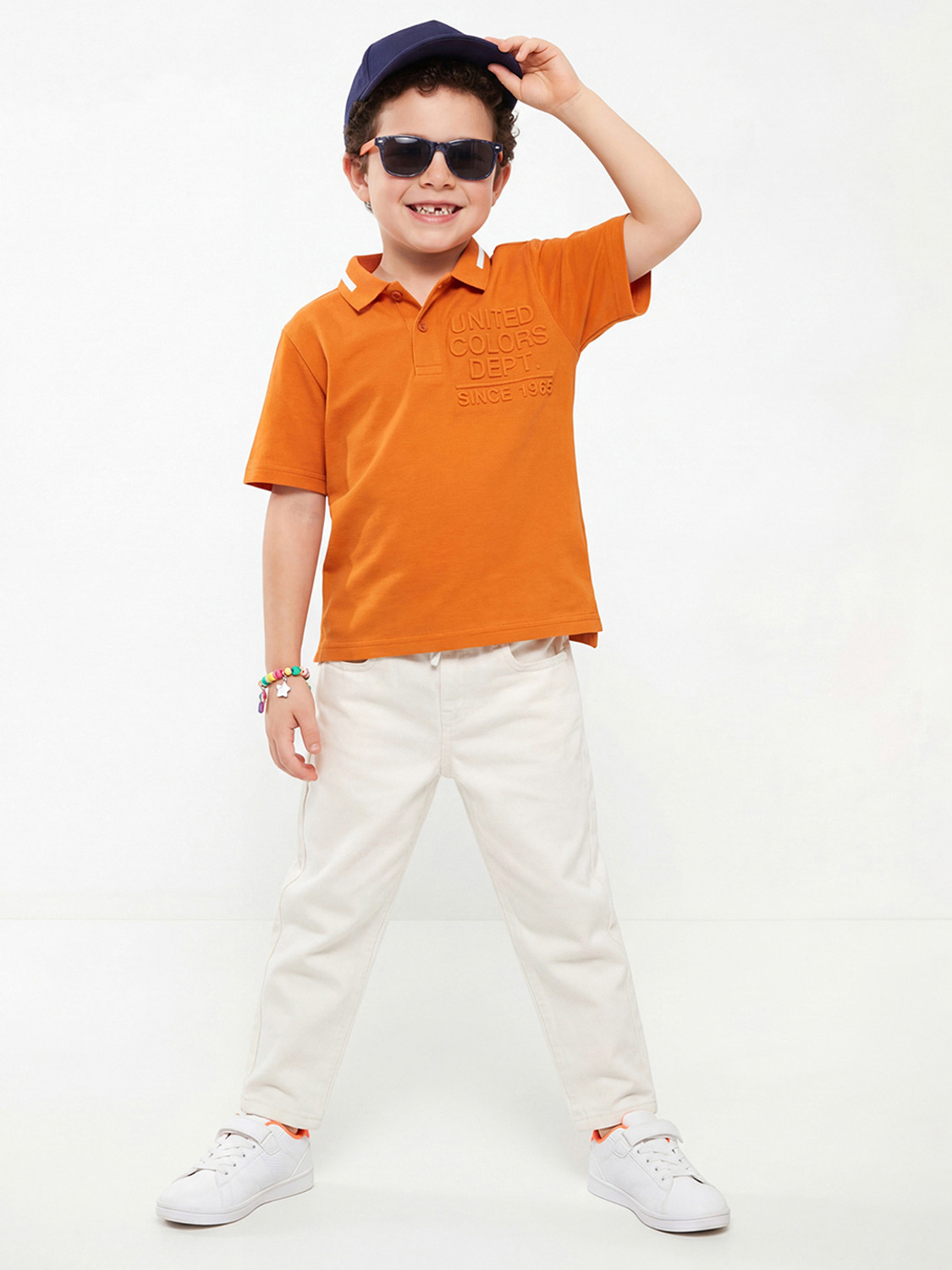 Image of United Colors of Benetton Regular Fit Boys White Trousers