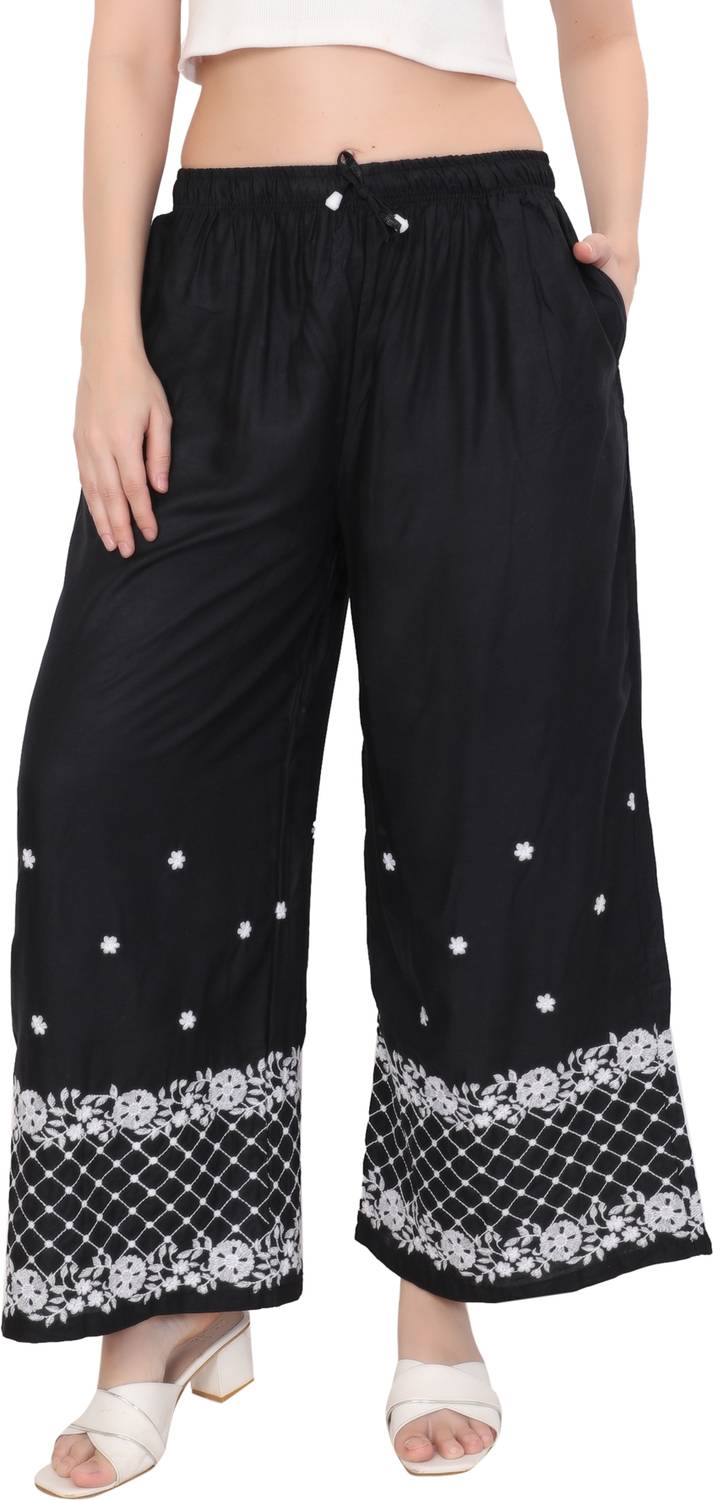 4K FASHION Relaxed Women Black Trousers