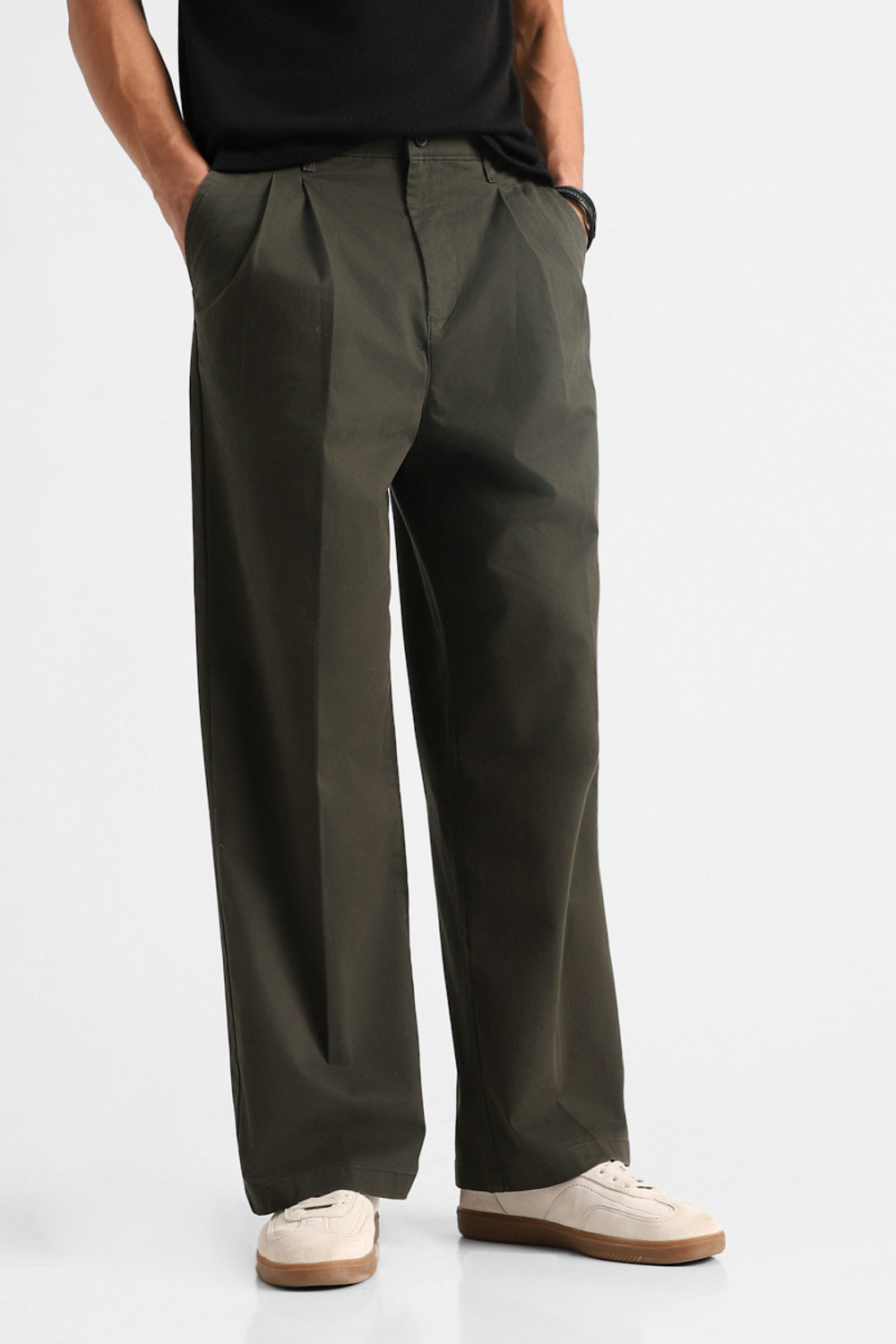 Image of Snitch Relaxed Men Green Trousers