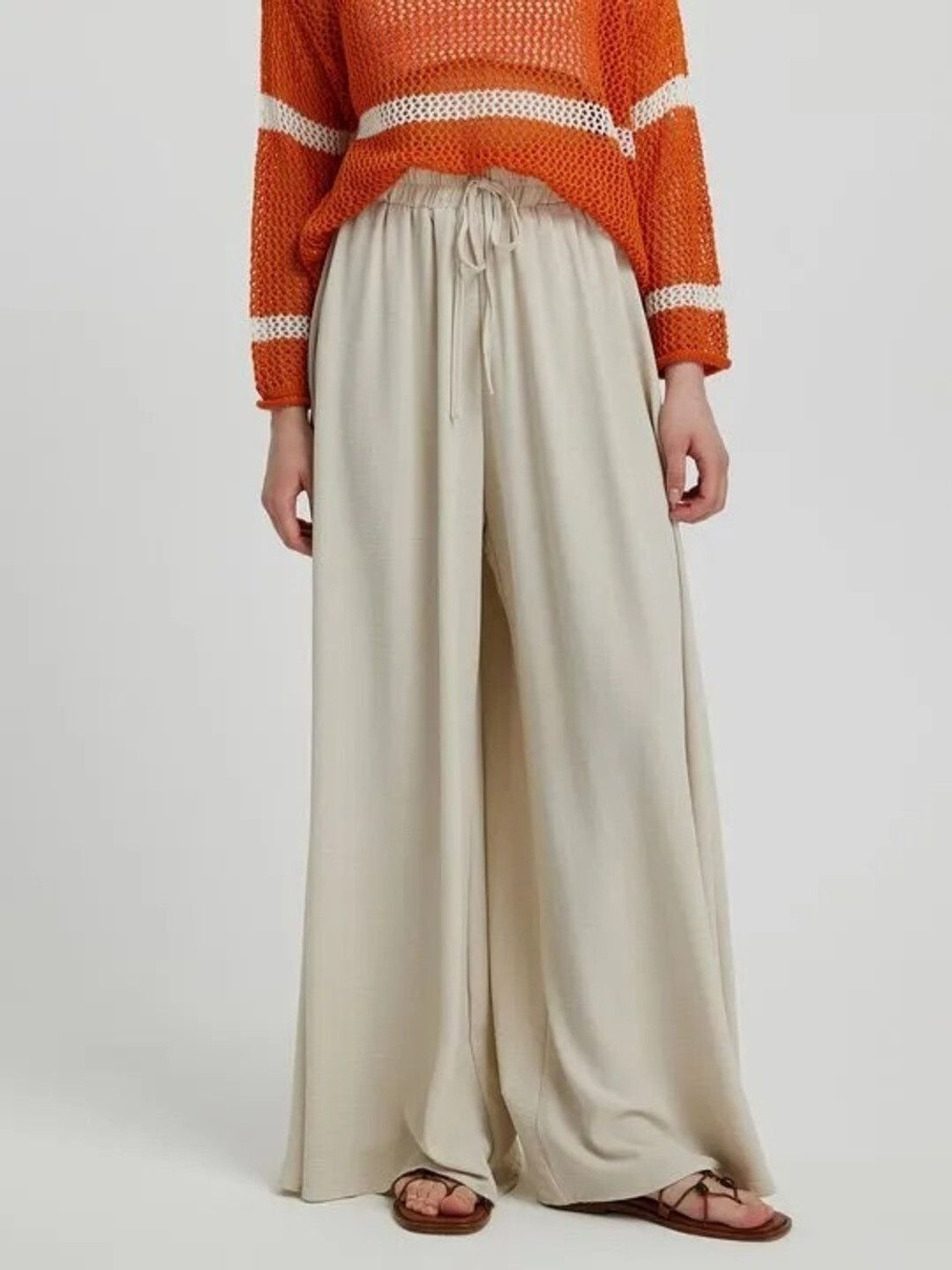 Image of KOTTY Loose Fit Women Beige Trousers