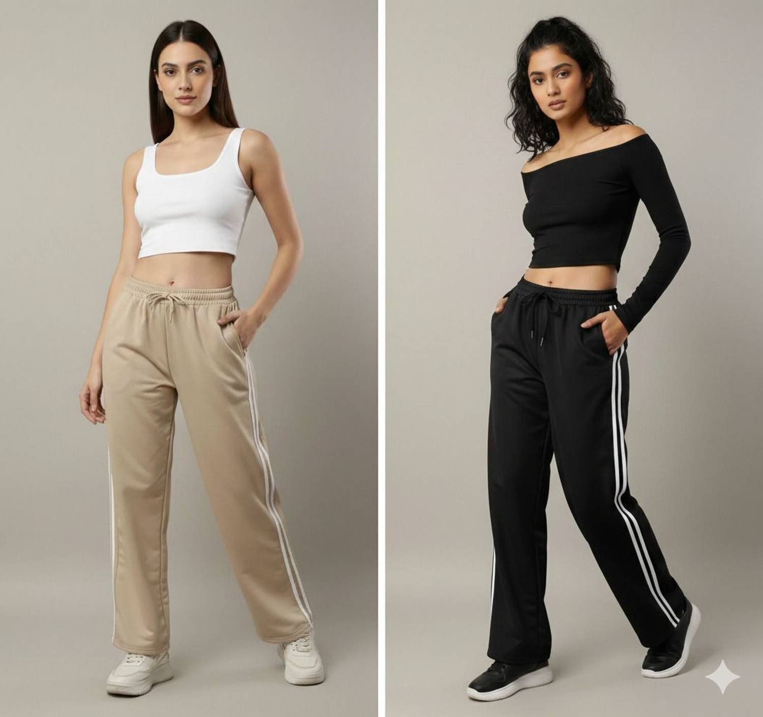 Amaira Fashion Pack of 2 Women Comfort Fit Multicolor Lycra Blend Trousers