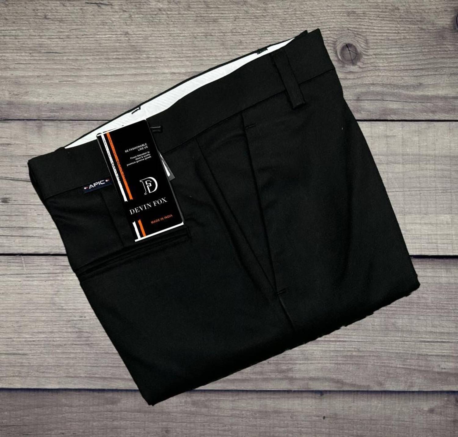 Aapic Regular Fit Men Black Trousers