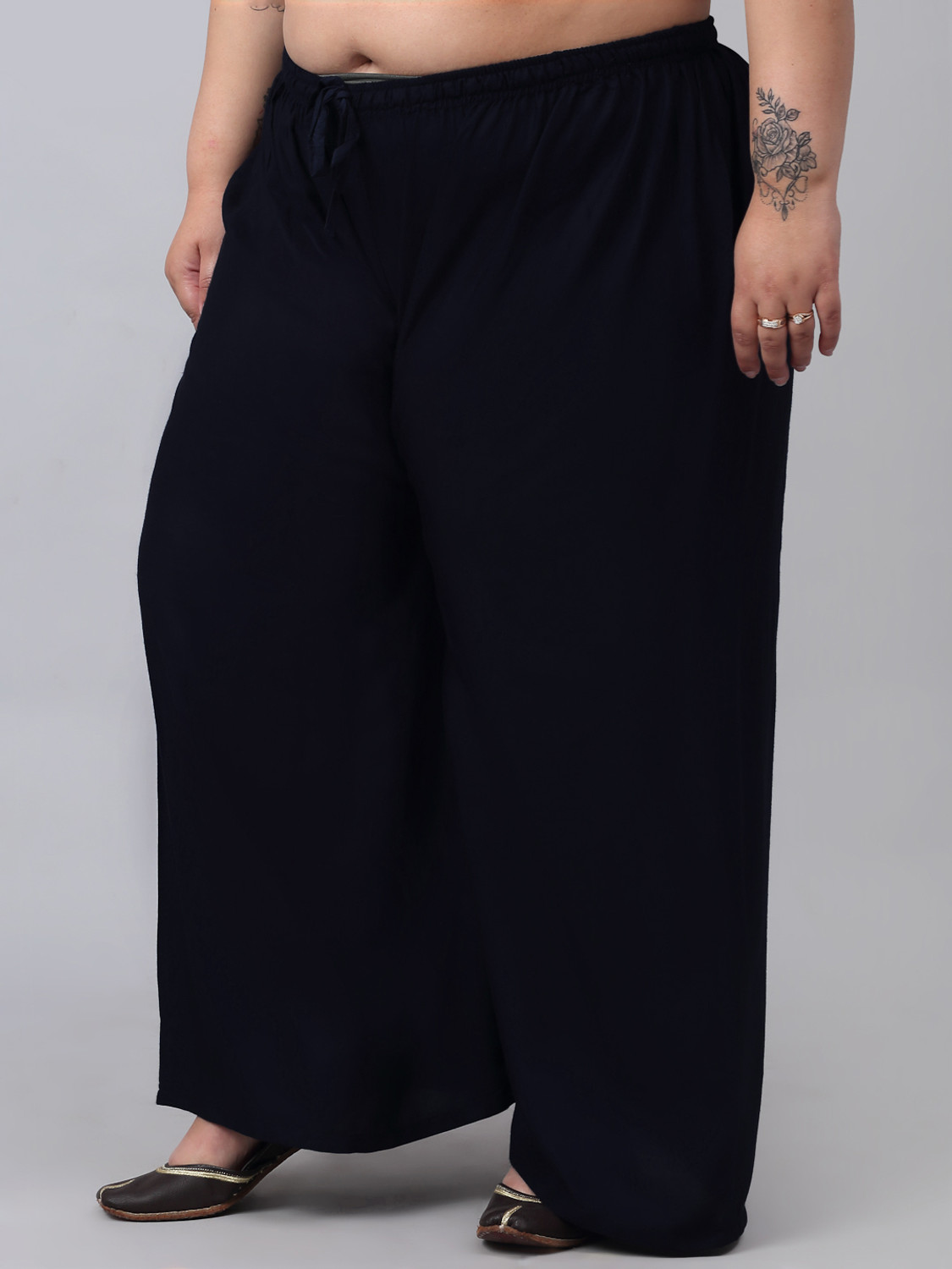 Image of Style Access Regular Fit Women Black Trousers