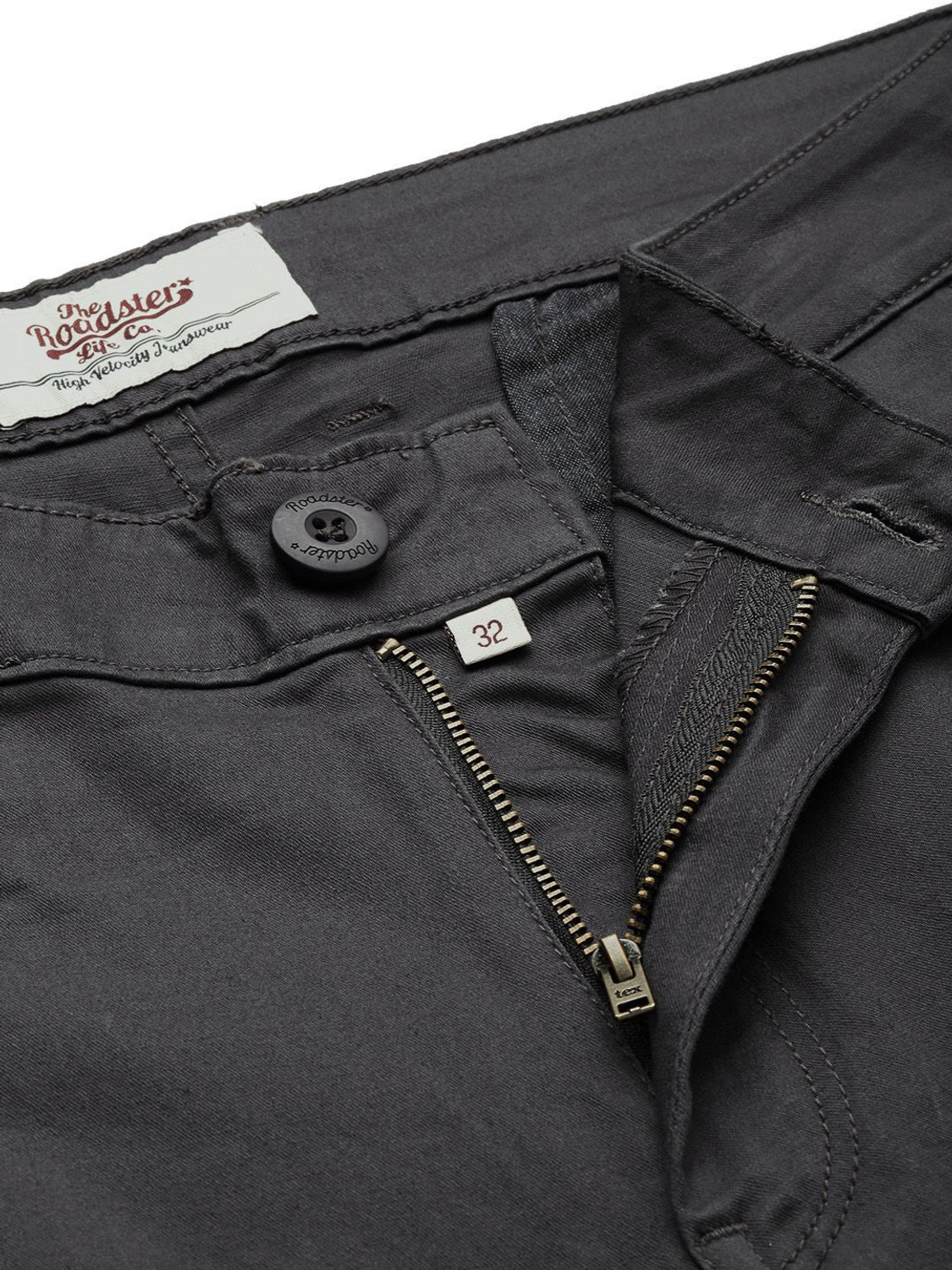 Image of Roadster Regular Fit Men Black Trousers