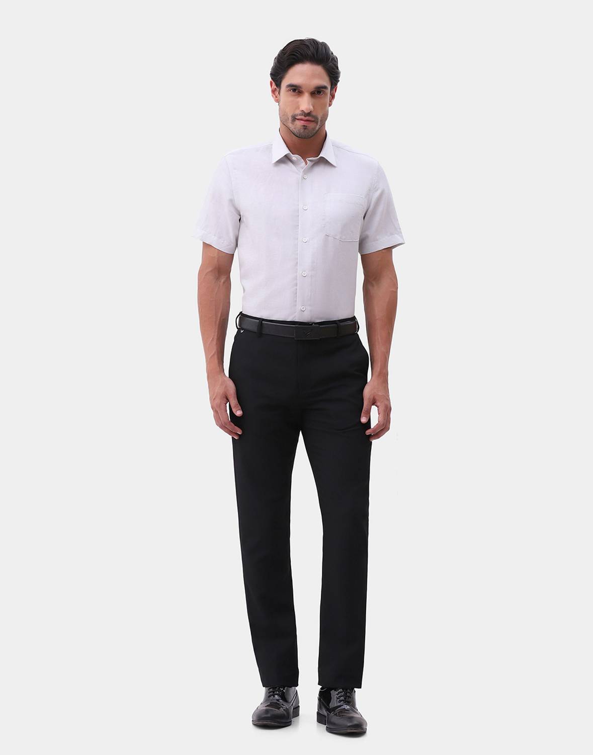 Blackberrys Men Slim Fit Black Polyester Trousers - Image 3