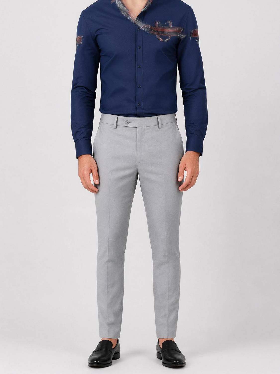 AKAYAAPPARELS Straight Fit Men Grey Trousers