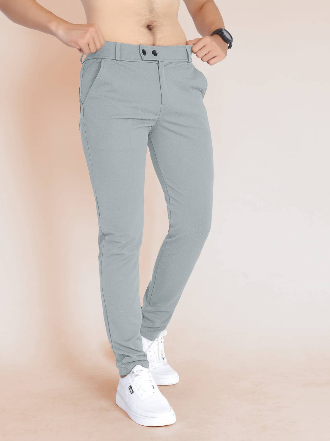 BELPATRA Regular Fit Men Silver Trousers