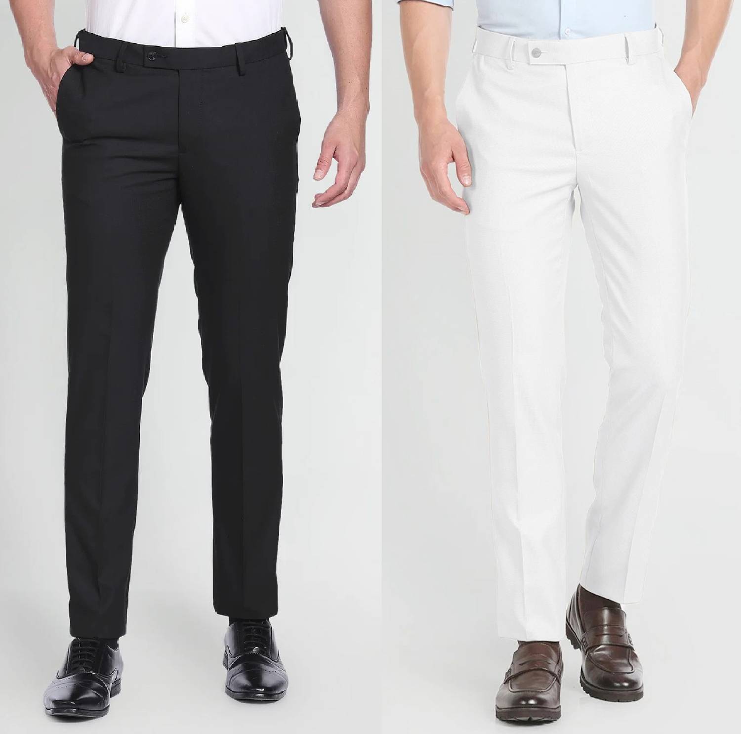 ARDLOR Regular Fit Men Black, White Trousers