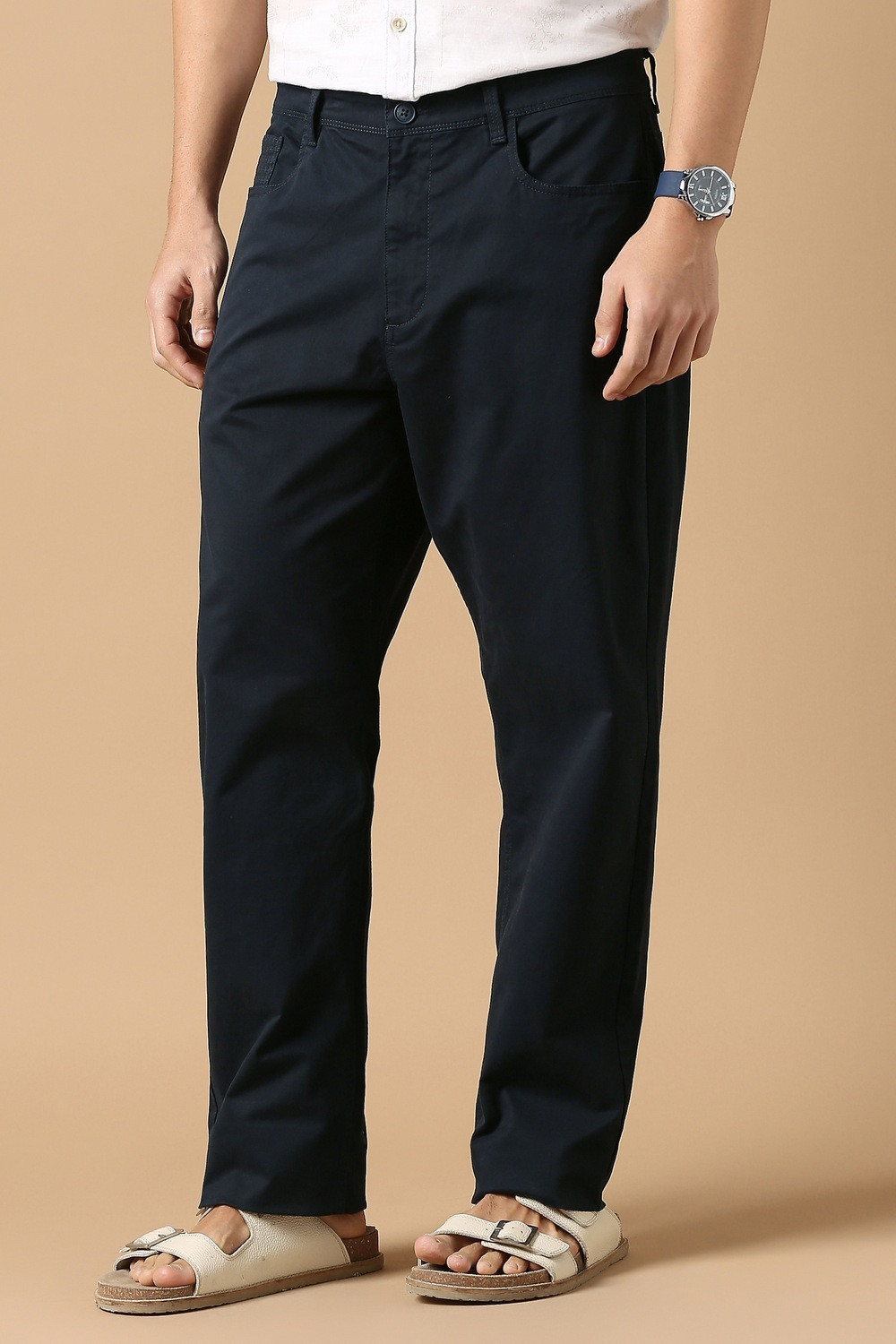Image of PETER ENGLAND Relaxed Men Dark Blue Trousers