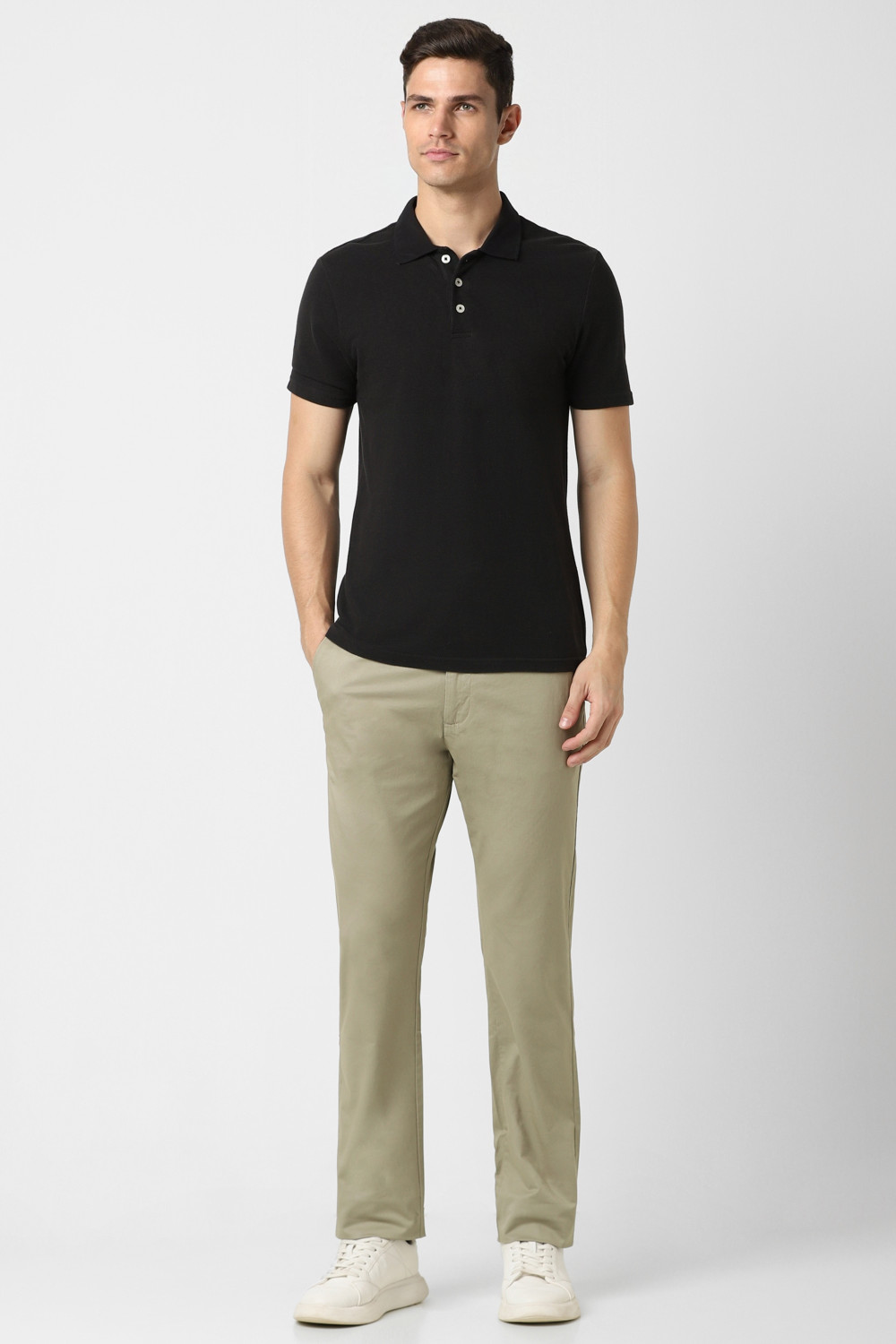 Image of PETER ENGLAND Regular Fit Men Beige Trousers