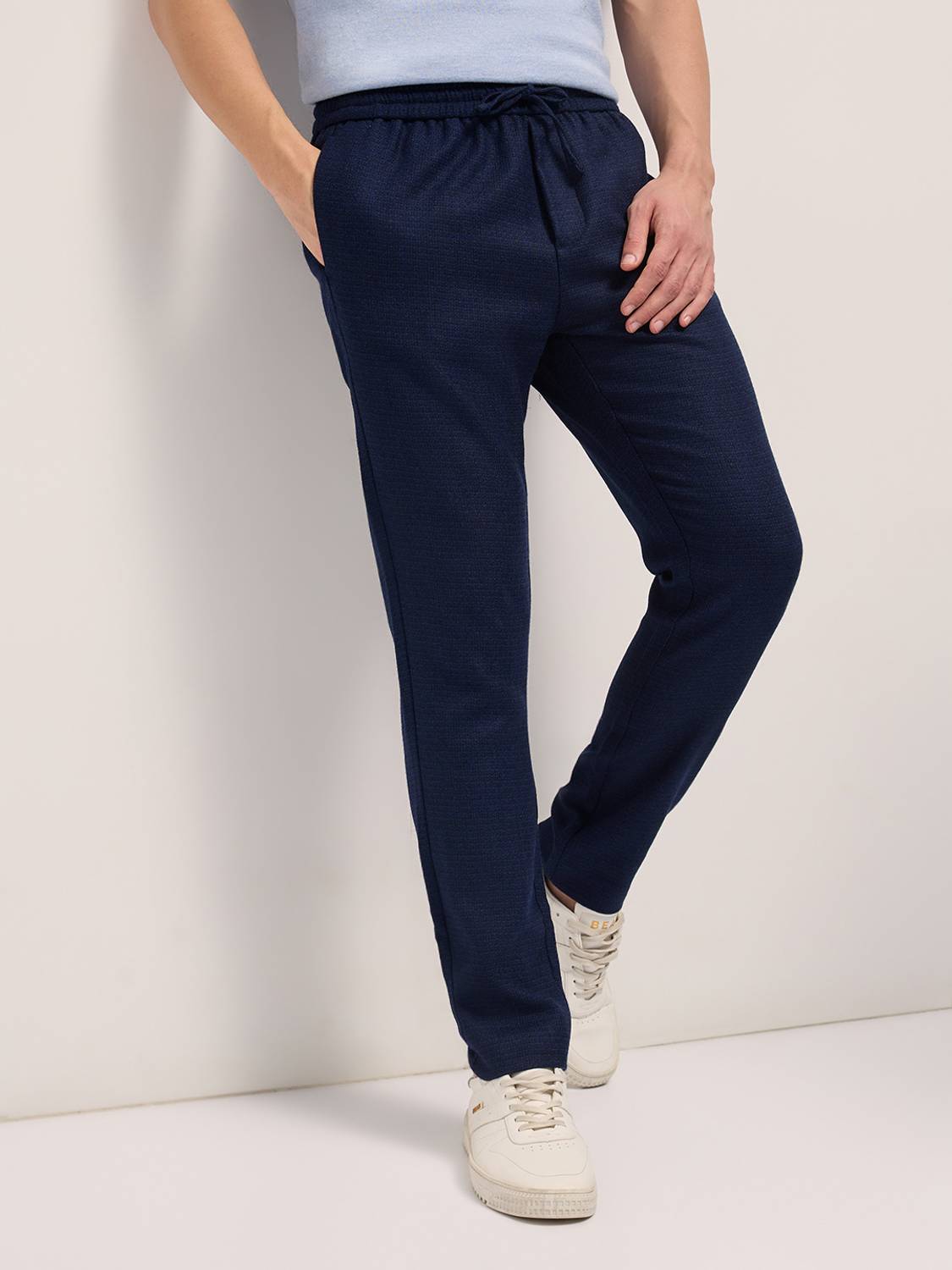 THE BEAR HOUSE Slim Fit Men Dark Blue Trousers