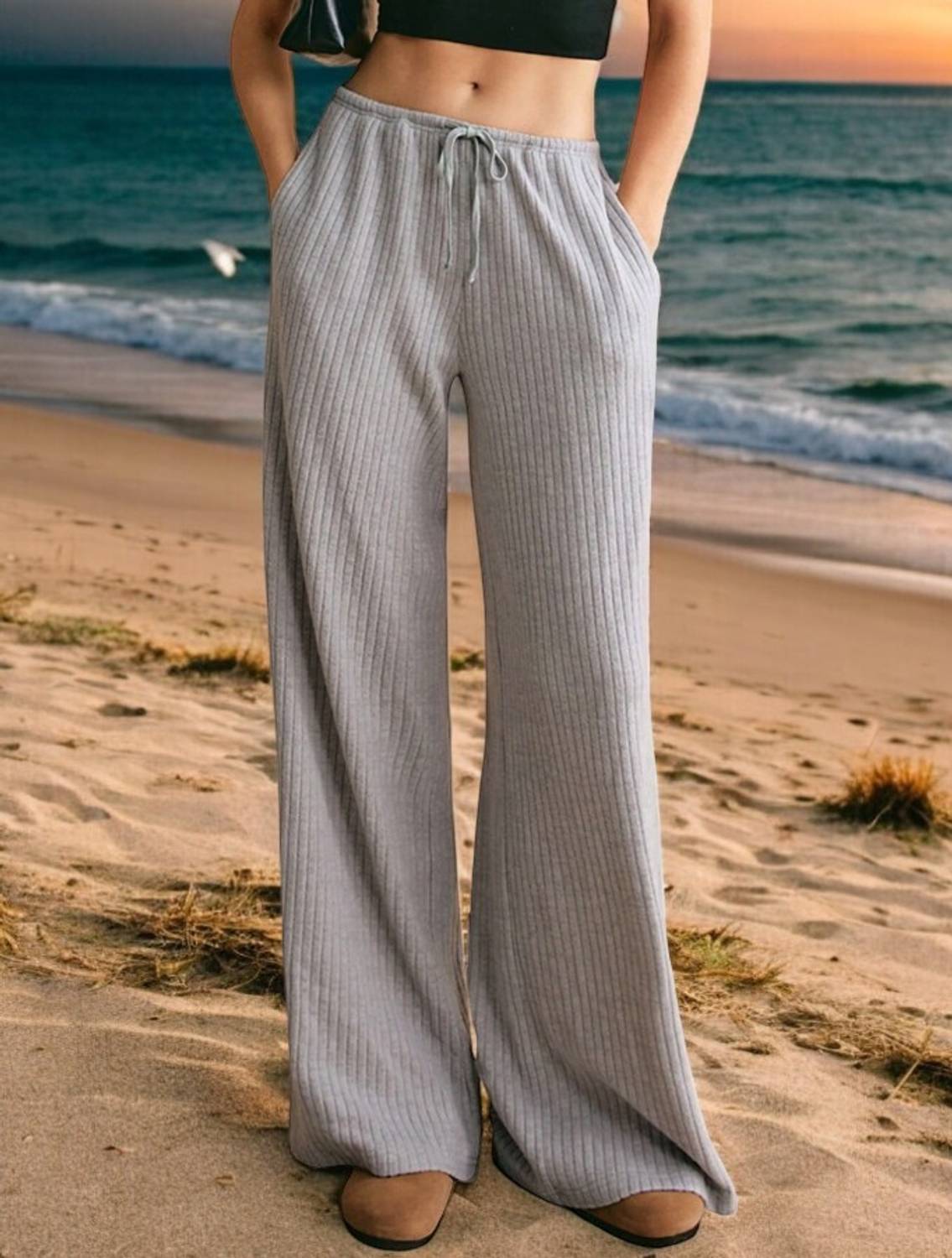 BLUELOCK Relaxed Women Grey Trousers