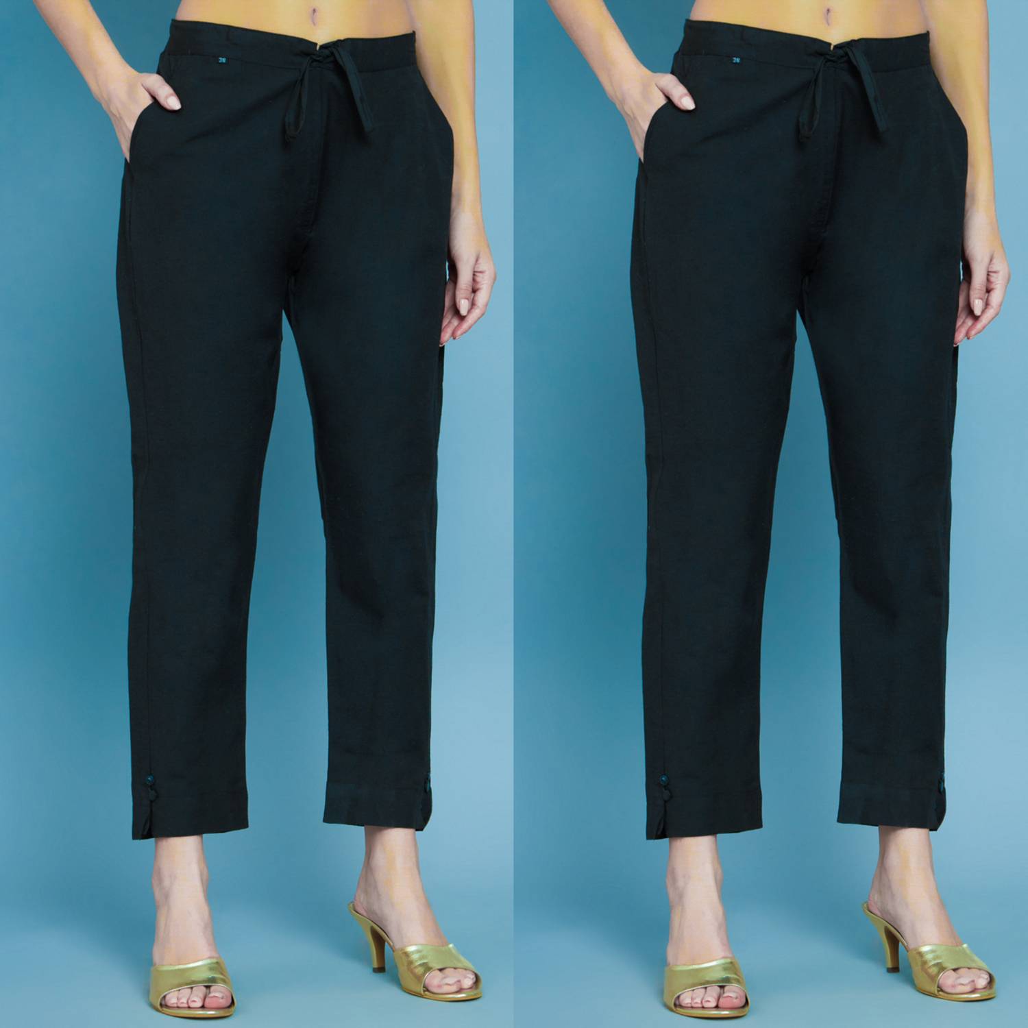 Andheriyas Textiles Straight Fit Women Black Trousers