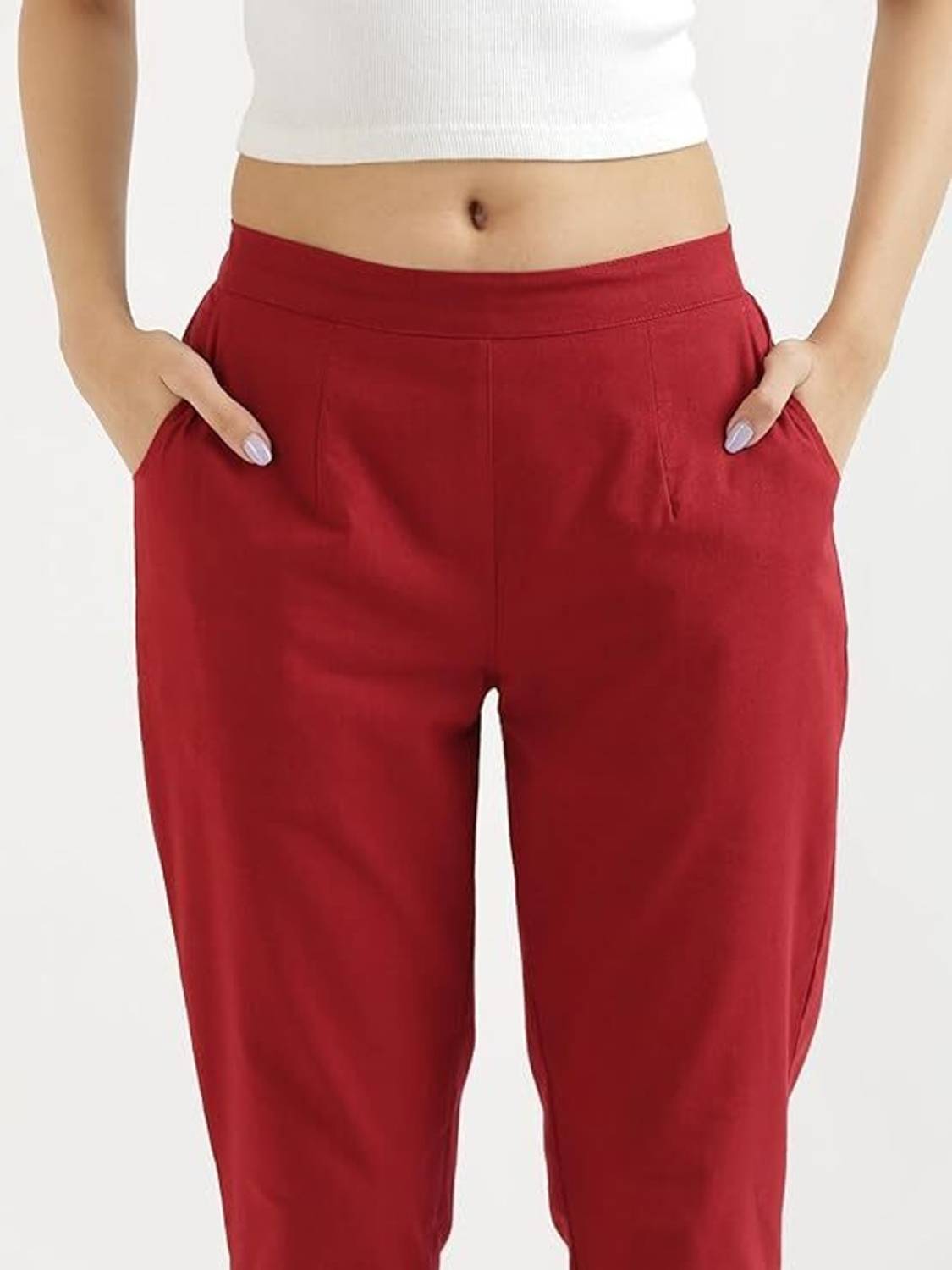 AlkaCreation Regular Fit Women Maroon Trousers