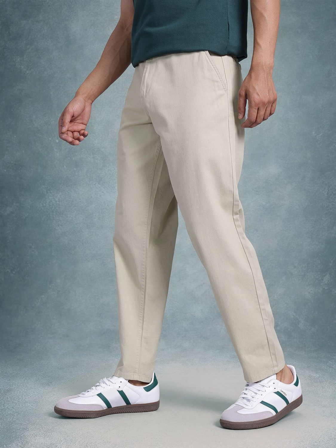 Image of Roadster Relaxed Men Beige Trousers