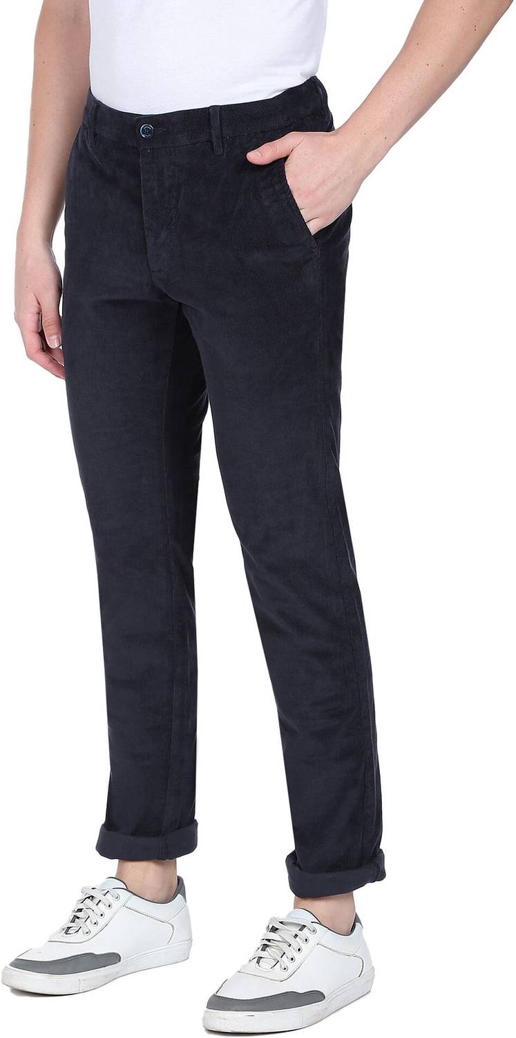 Arrow Sport Slim Fit Men Blue Trousers