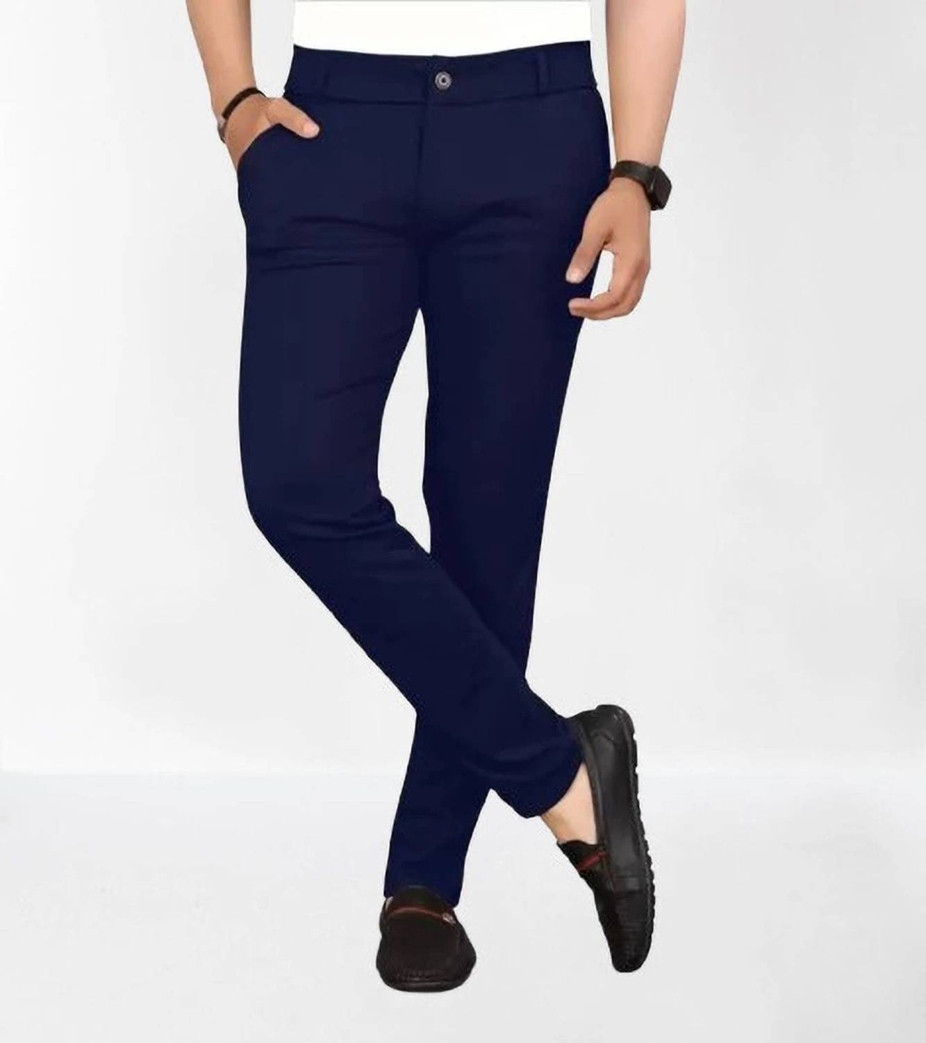AVYRA Slim Fit Men Blue Trousers