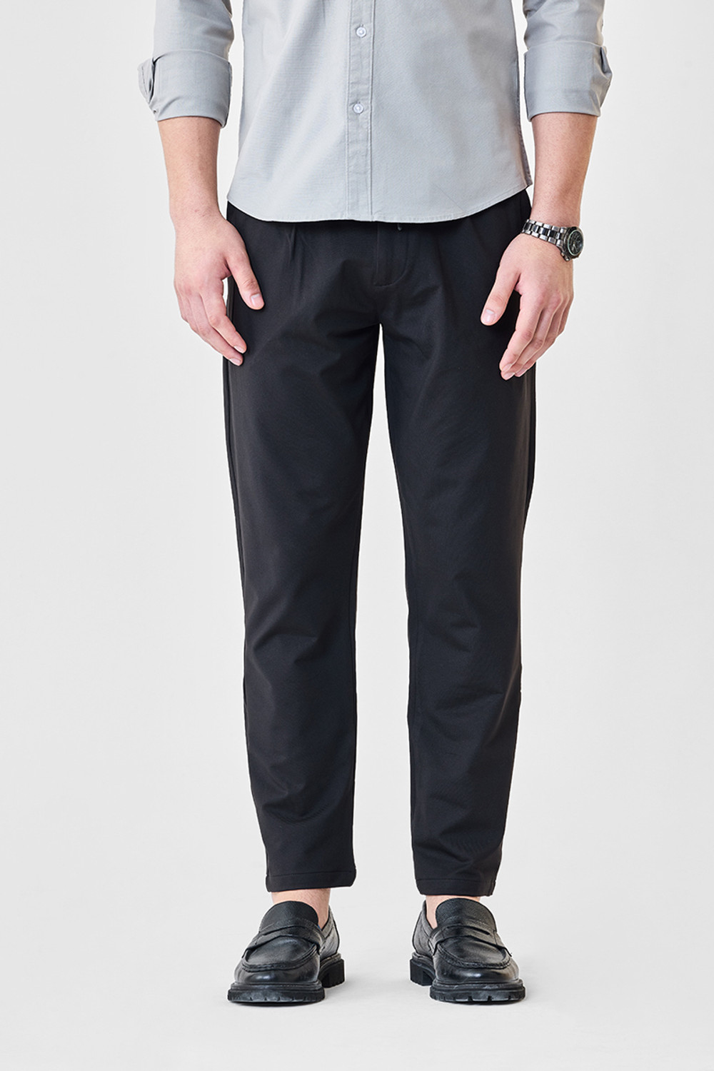 Image of Snitch Relaxed Men Black Trousers