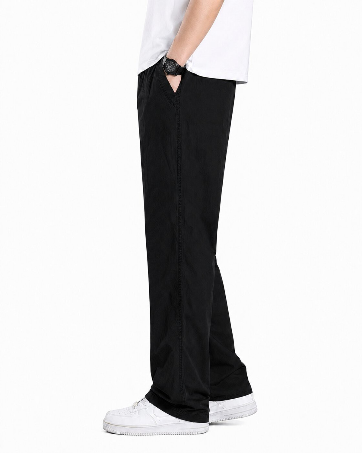 Image of sti Regular Fit Men Black Trousers