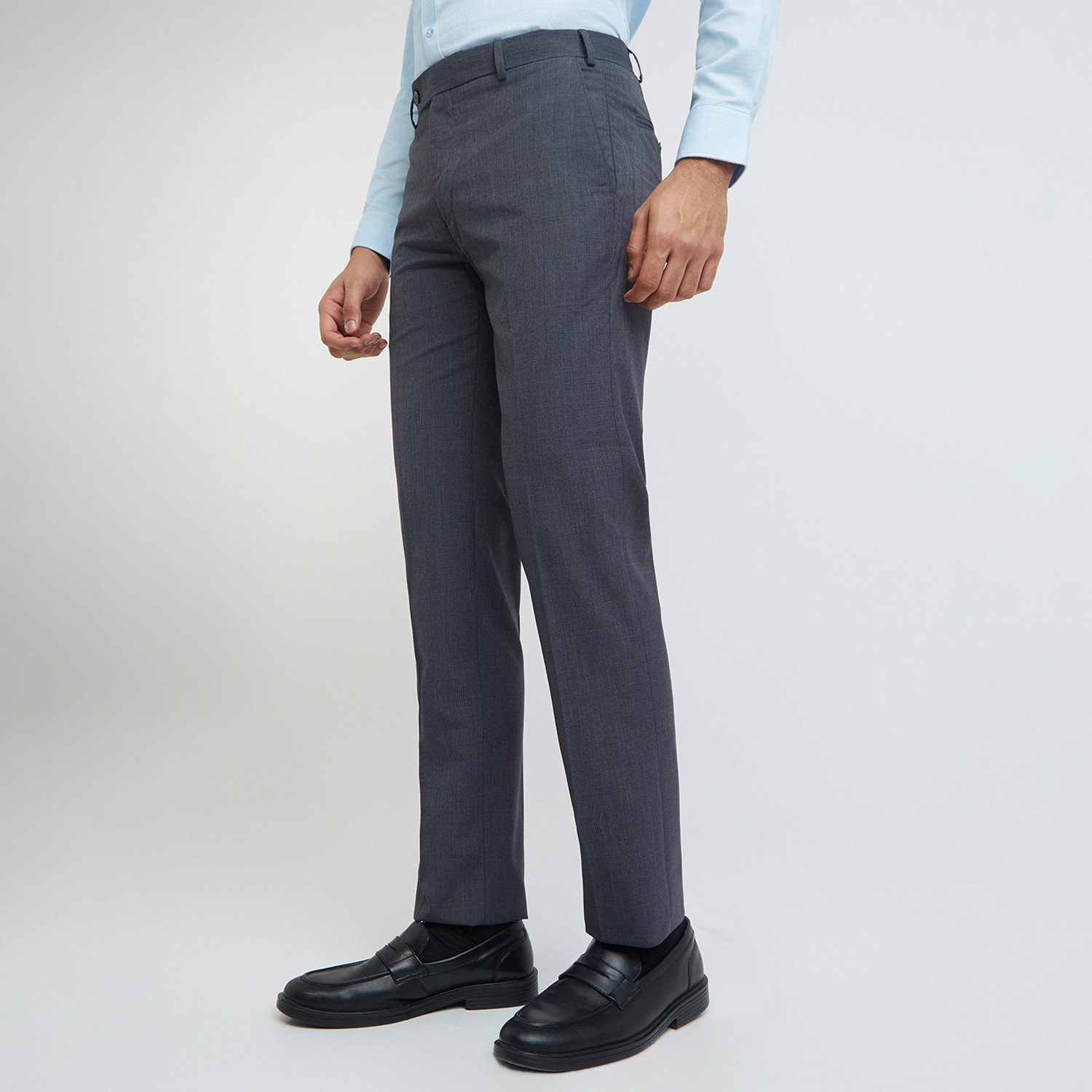 Image of Raymond Regular Fit Men Blue Trousers