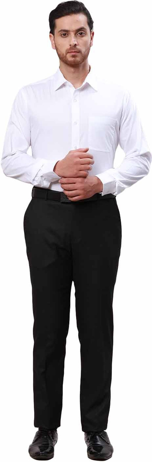Image of Raymond Slim Fit Men Black Trousers