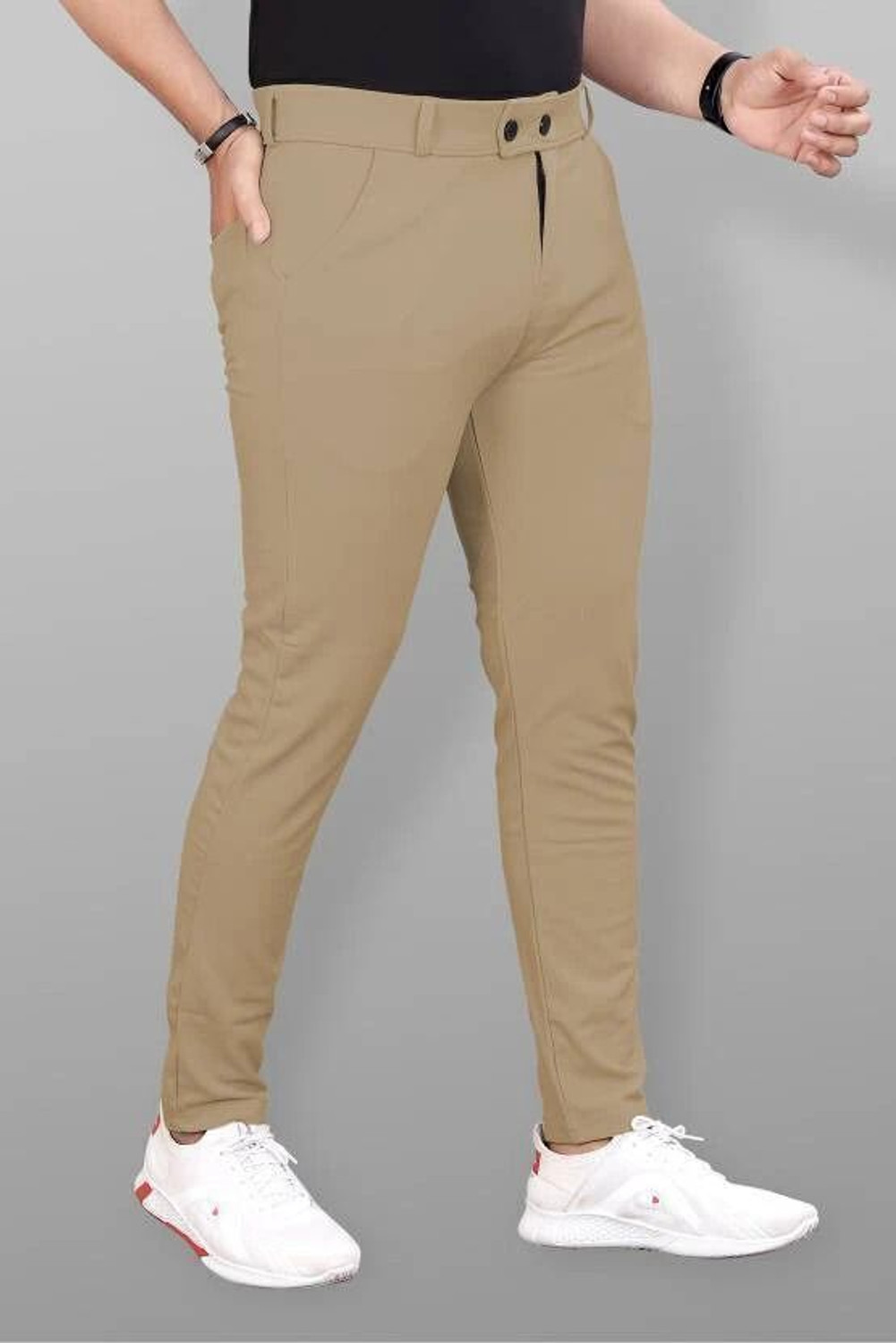 Image of METRONAUT Regular Fit Men Beige Trousers