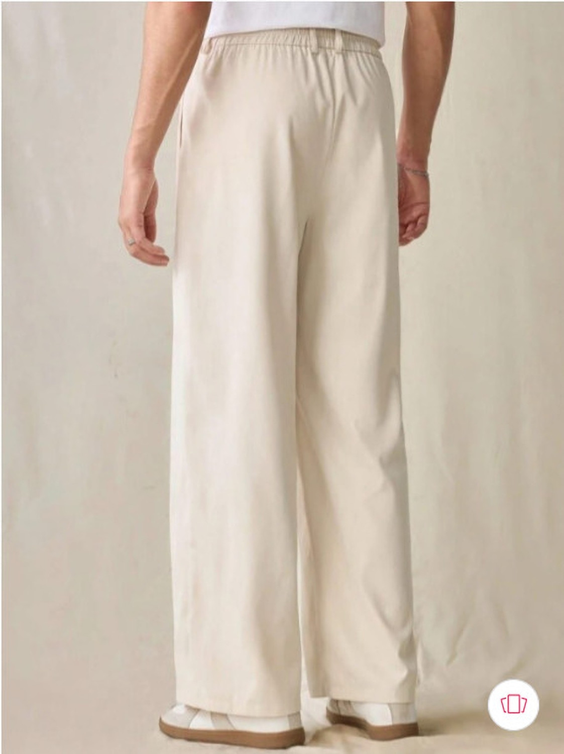 Image of Broadstar Straight Fit Men Beige Trousers