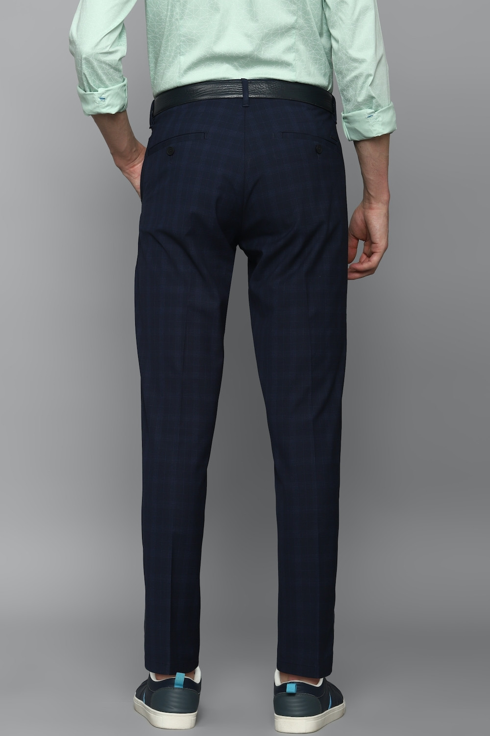 Image of LOUIS PHILIPPE Slim Fit Men Dark Blue Trousers