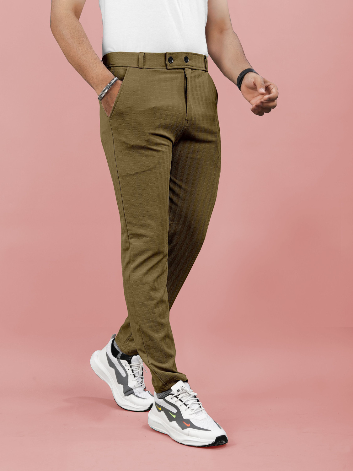 Image of Flicfol Regular Fit Men Brown Trousers