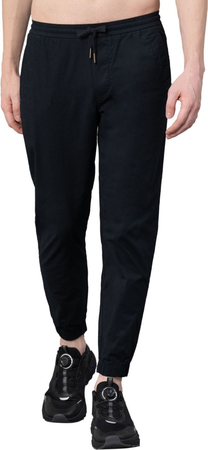 Image of RED TAPE Regular Fit Men Black Trousers