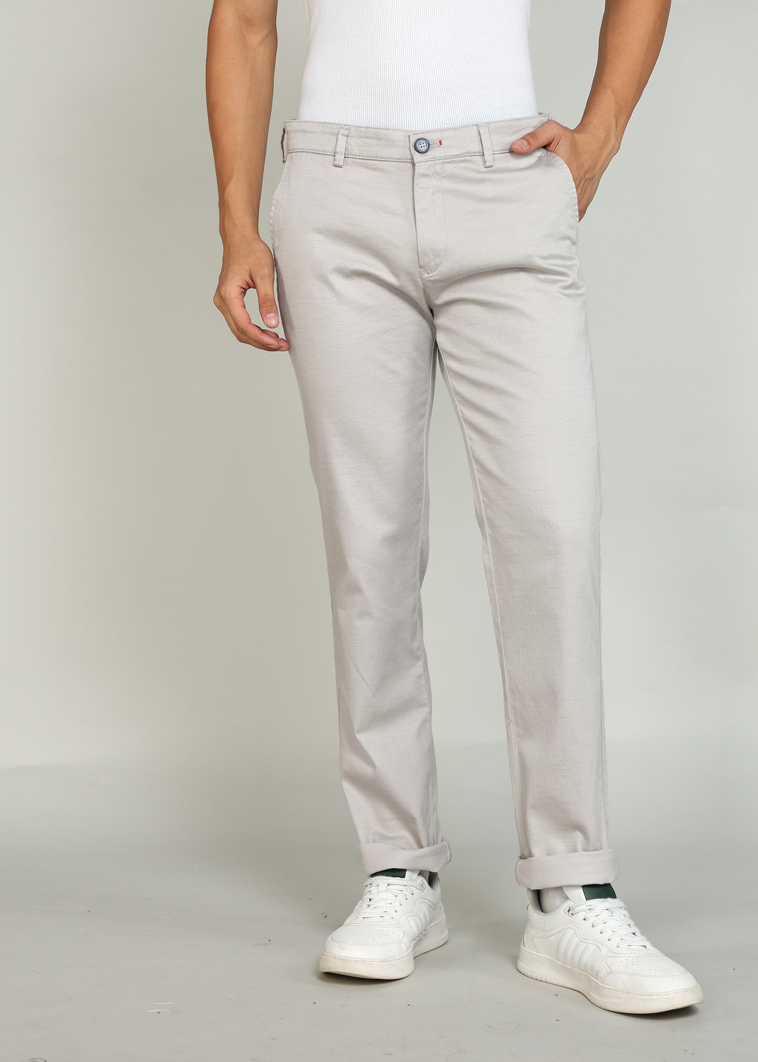 Image of KILLER Slim Fit Men Grey Trousers