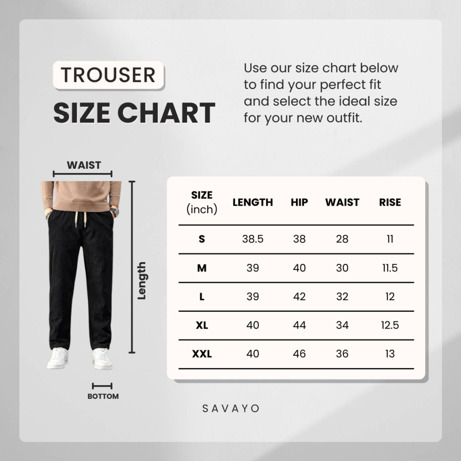 SAVAYO Slim Fit Men Black Trousers - Image 5
