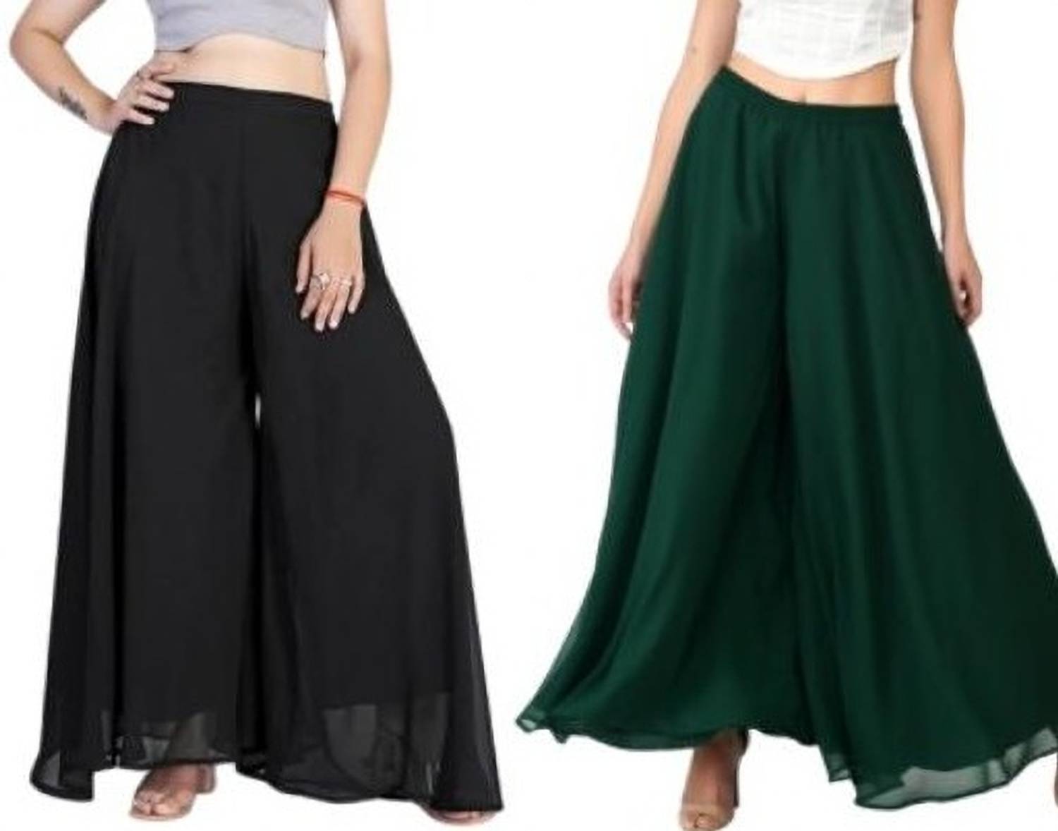 BHAGYASHRAY Regular Fit Women Black, Green Trousers