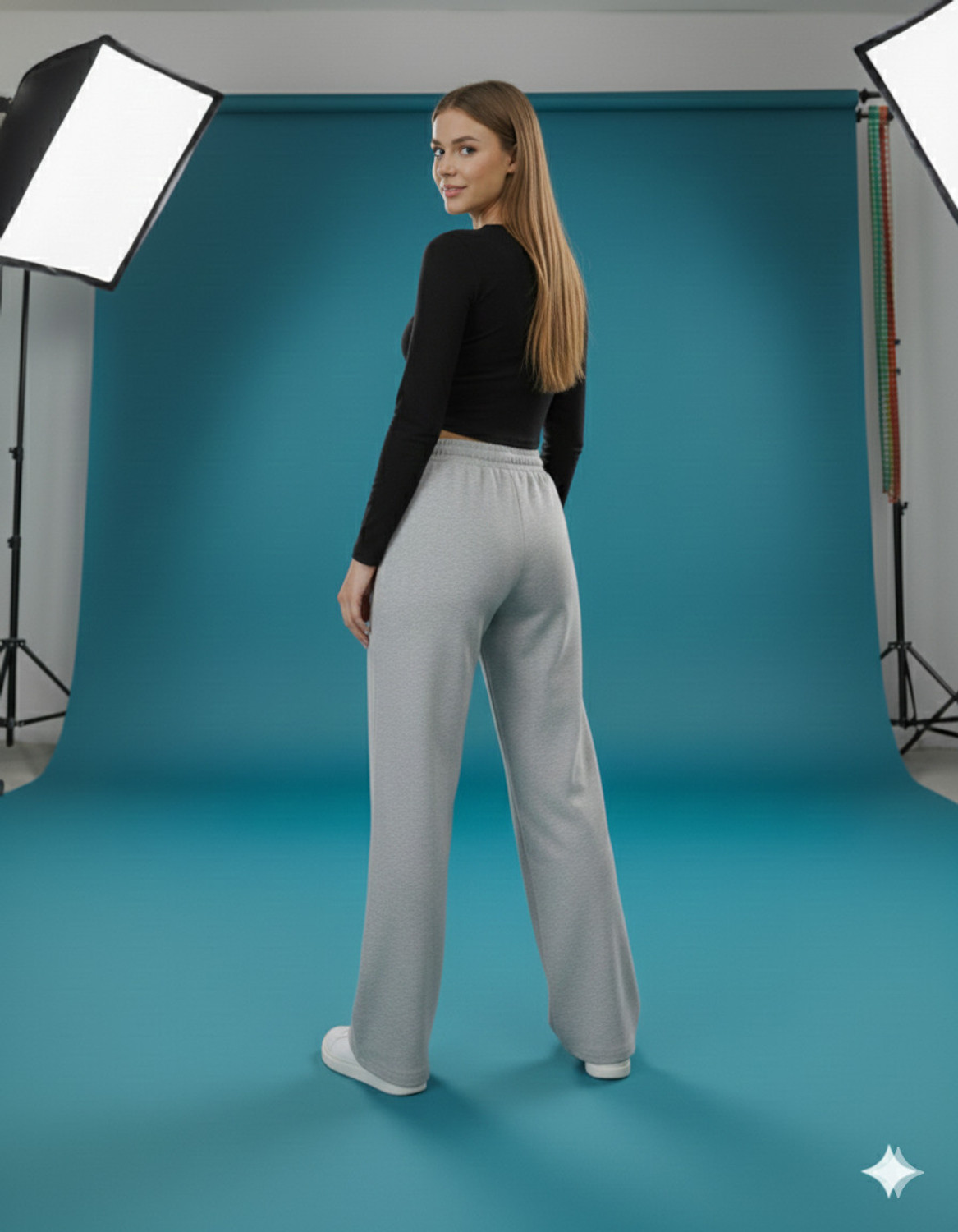 Image of SRMP TRADERS Loose Fit Women Grey, Black Trousers