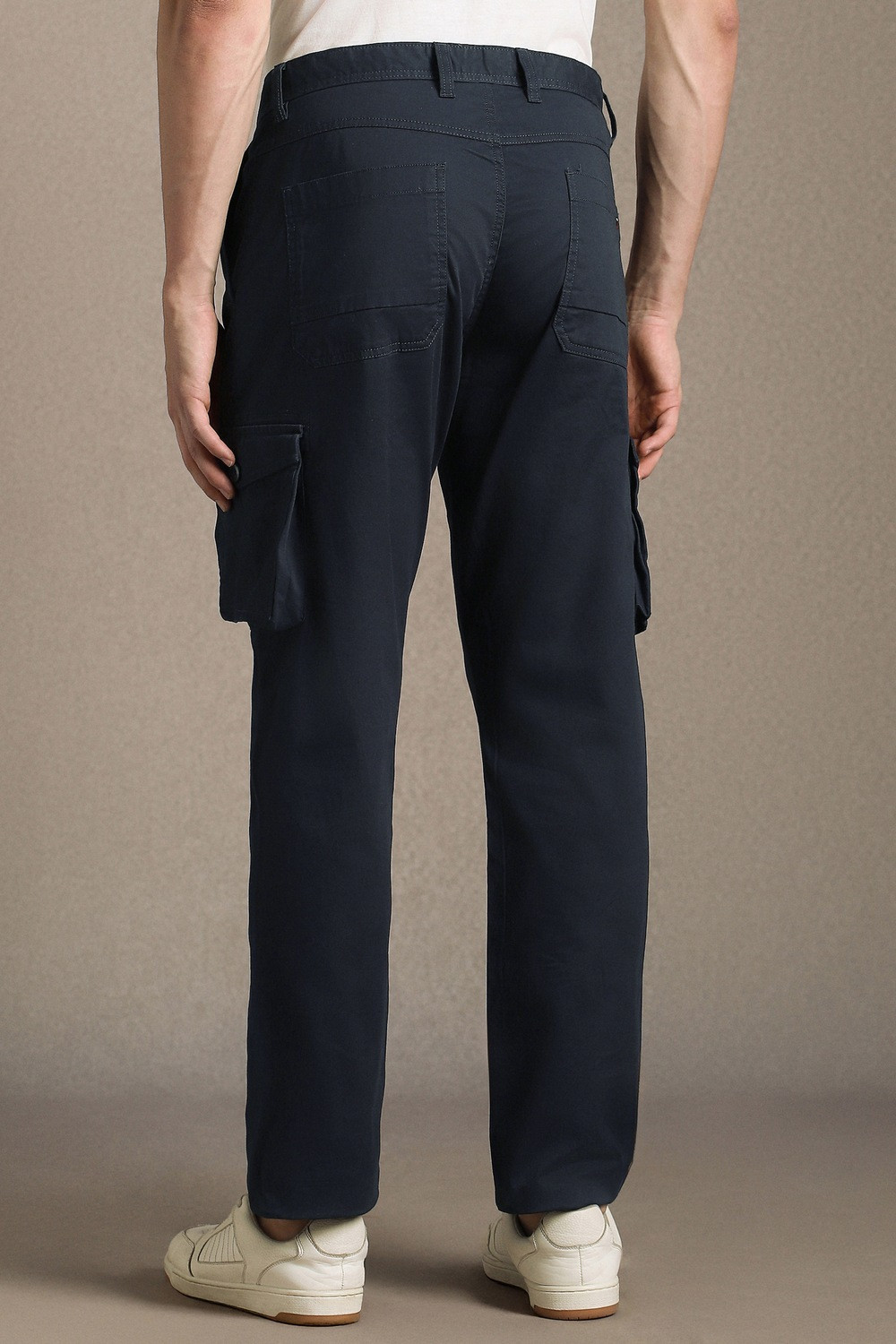 Image of LOUIS PHILIPPE Regular Fit Men Dark Blue Trousers