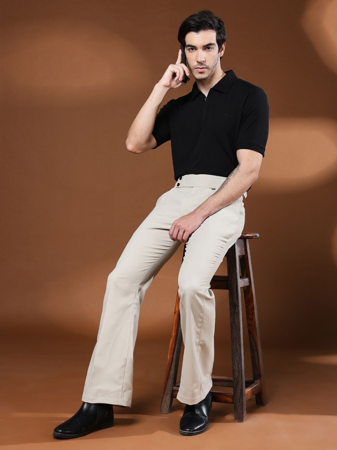 Image of VIVA TRENDZ Regular Fit Men Beige Trousers