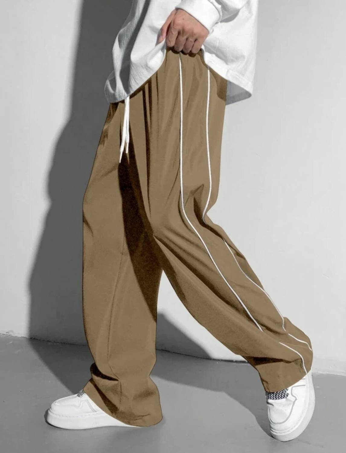 ColorMeGorgeous Men Gold Striped Track Pants - Image 4