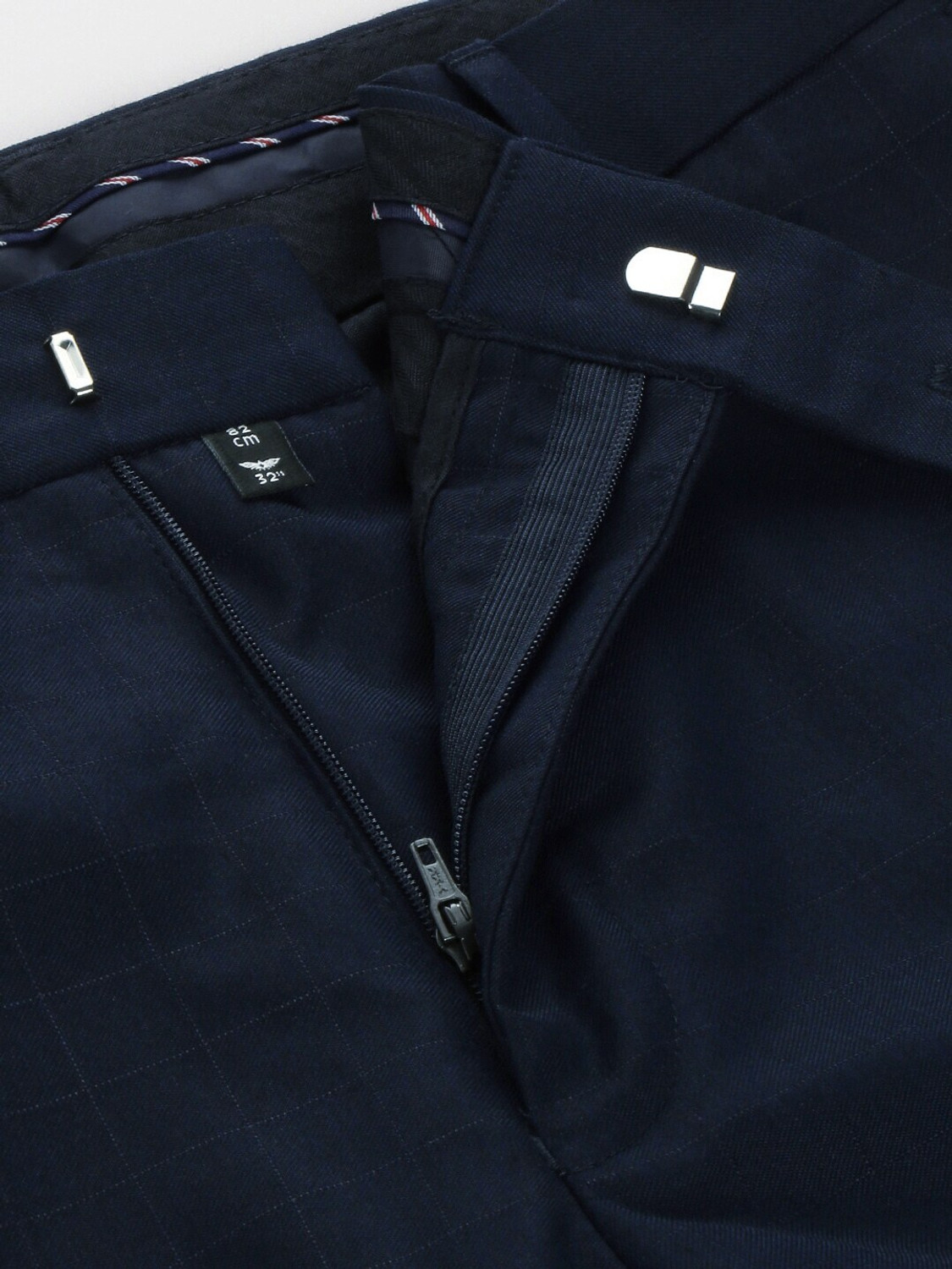 Image of PARK AVENUE Slim Fit Men Dark Blue Trousers