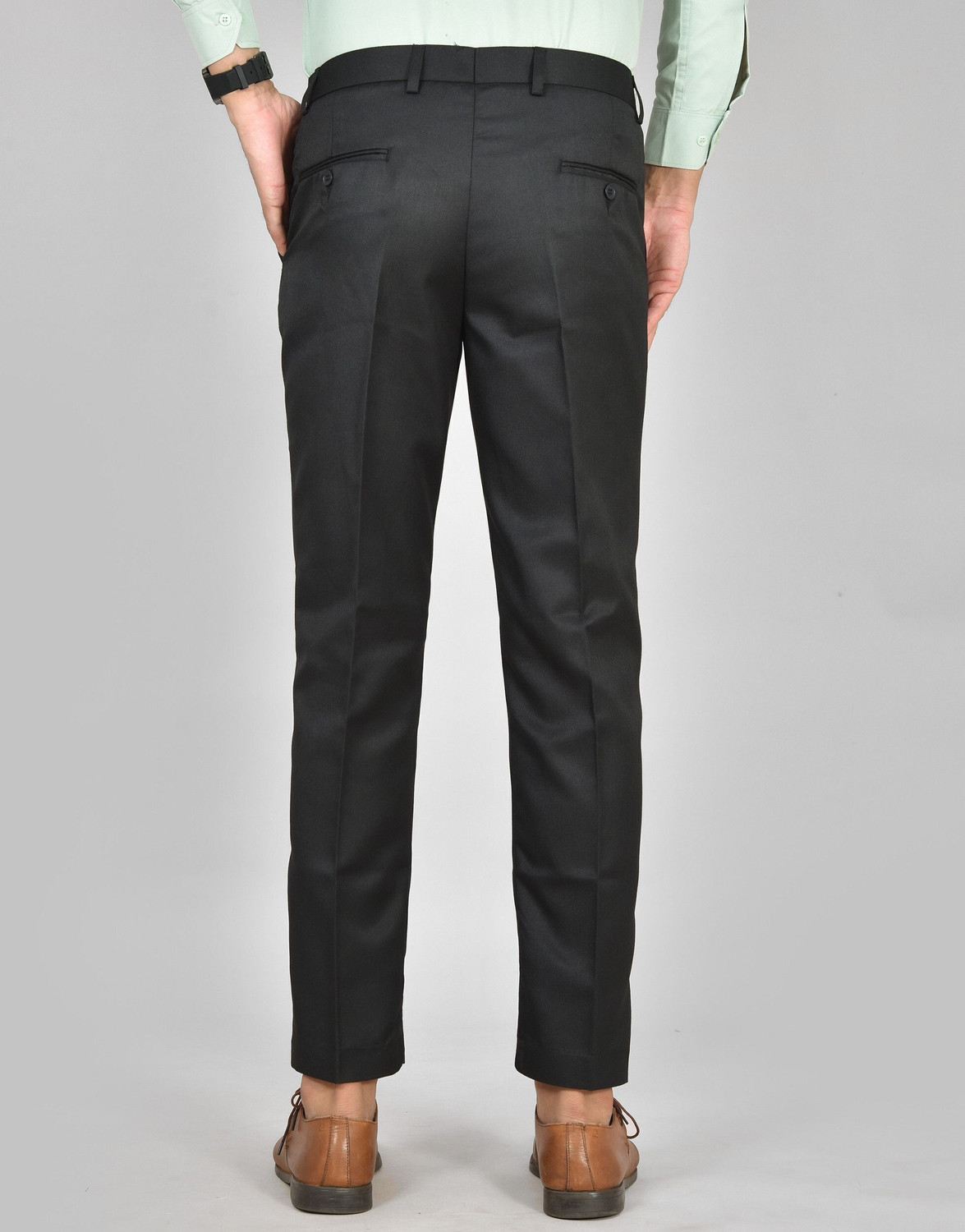 Image of Q AND K Comfort Fit Men Black Trousers