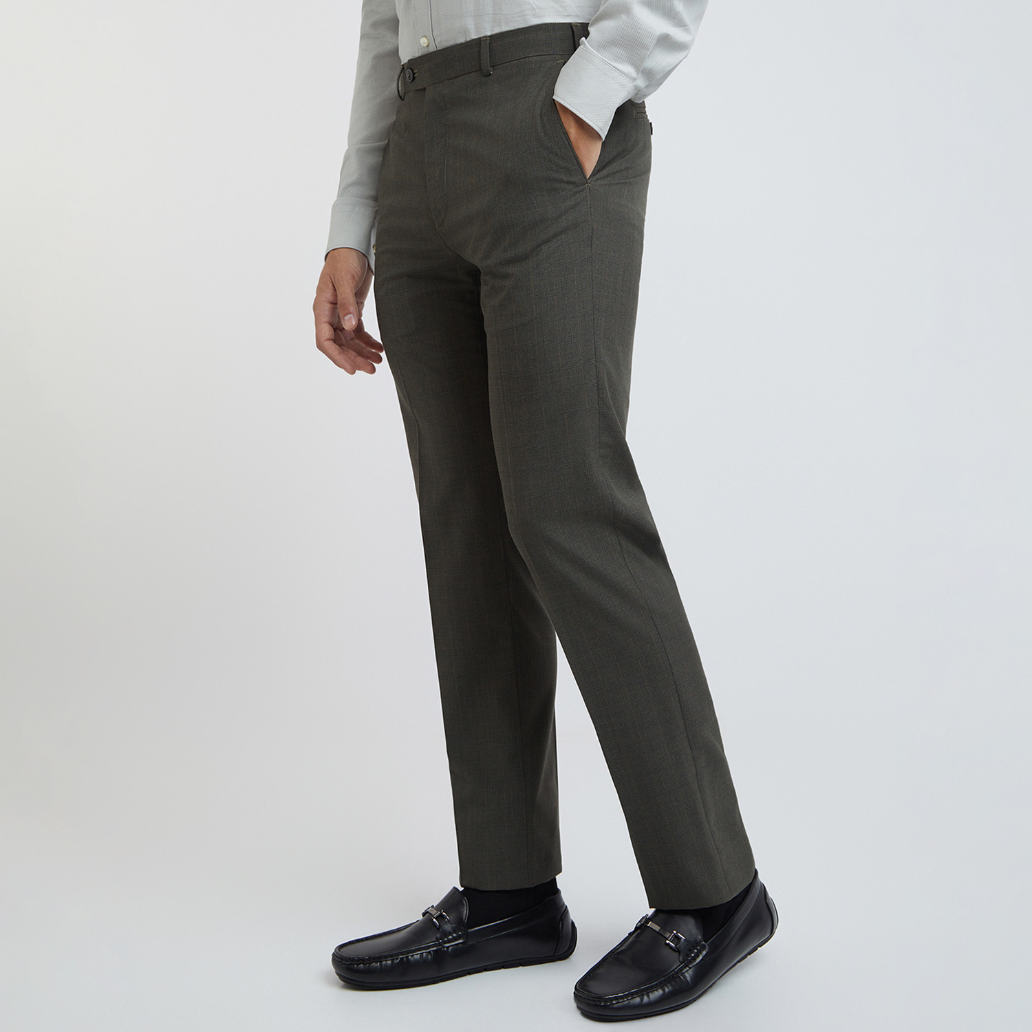 Image of Raymond Regular Fit Men Brown Trousers