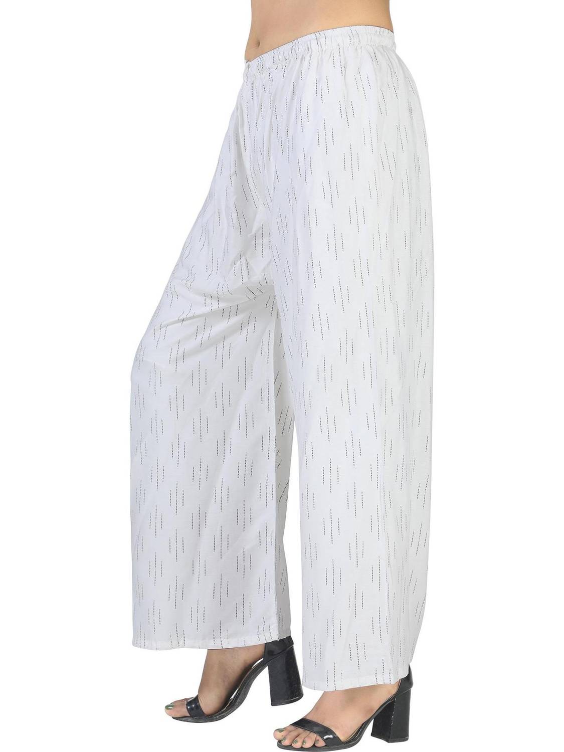 4K FASHION Relaxed Women White Trousers